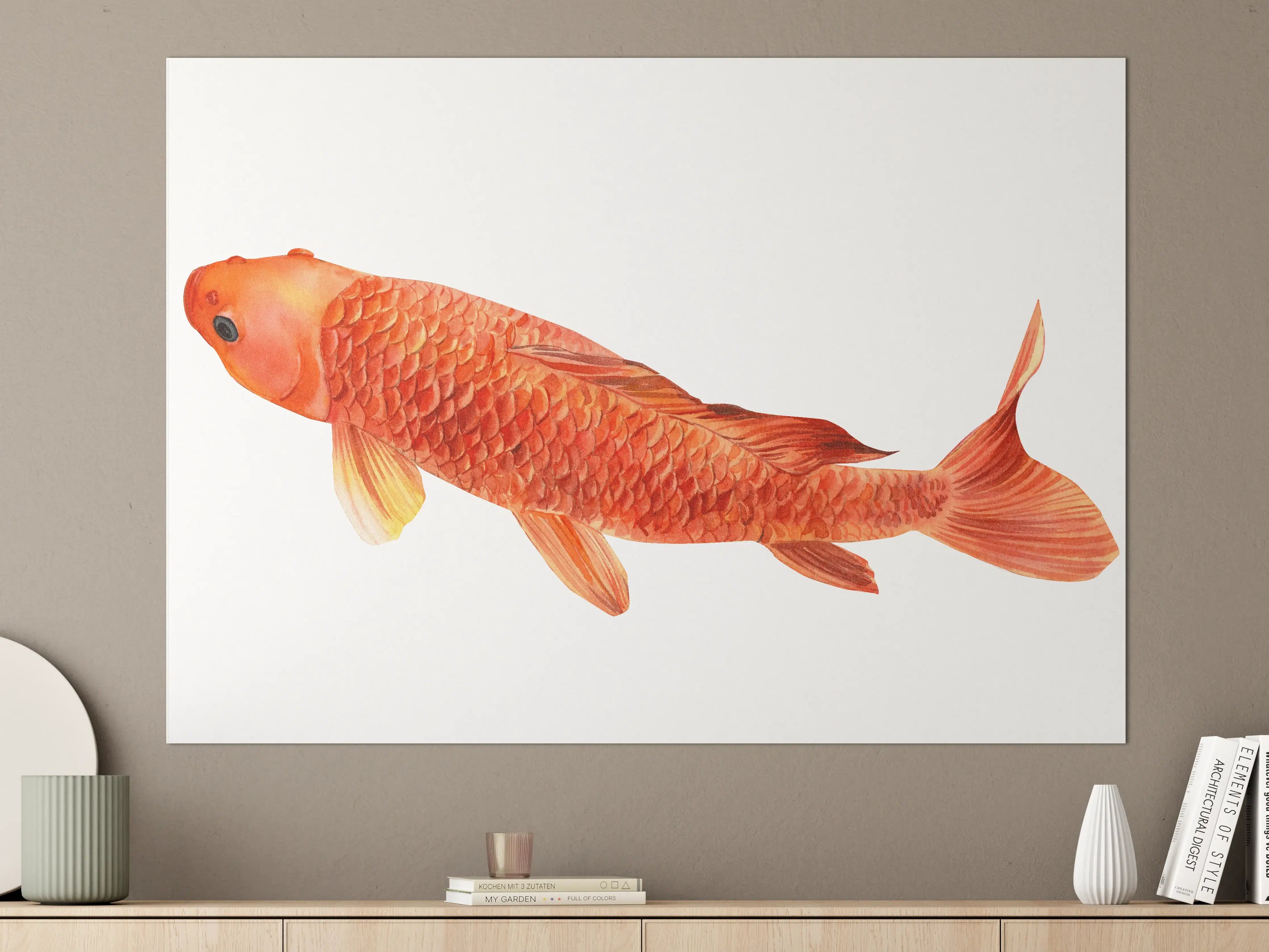 Große Wandbilder - orangefarbener Koi