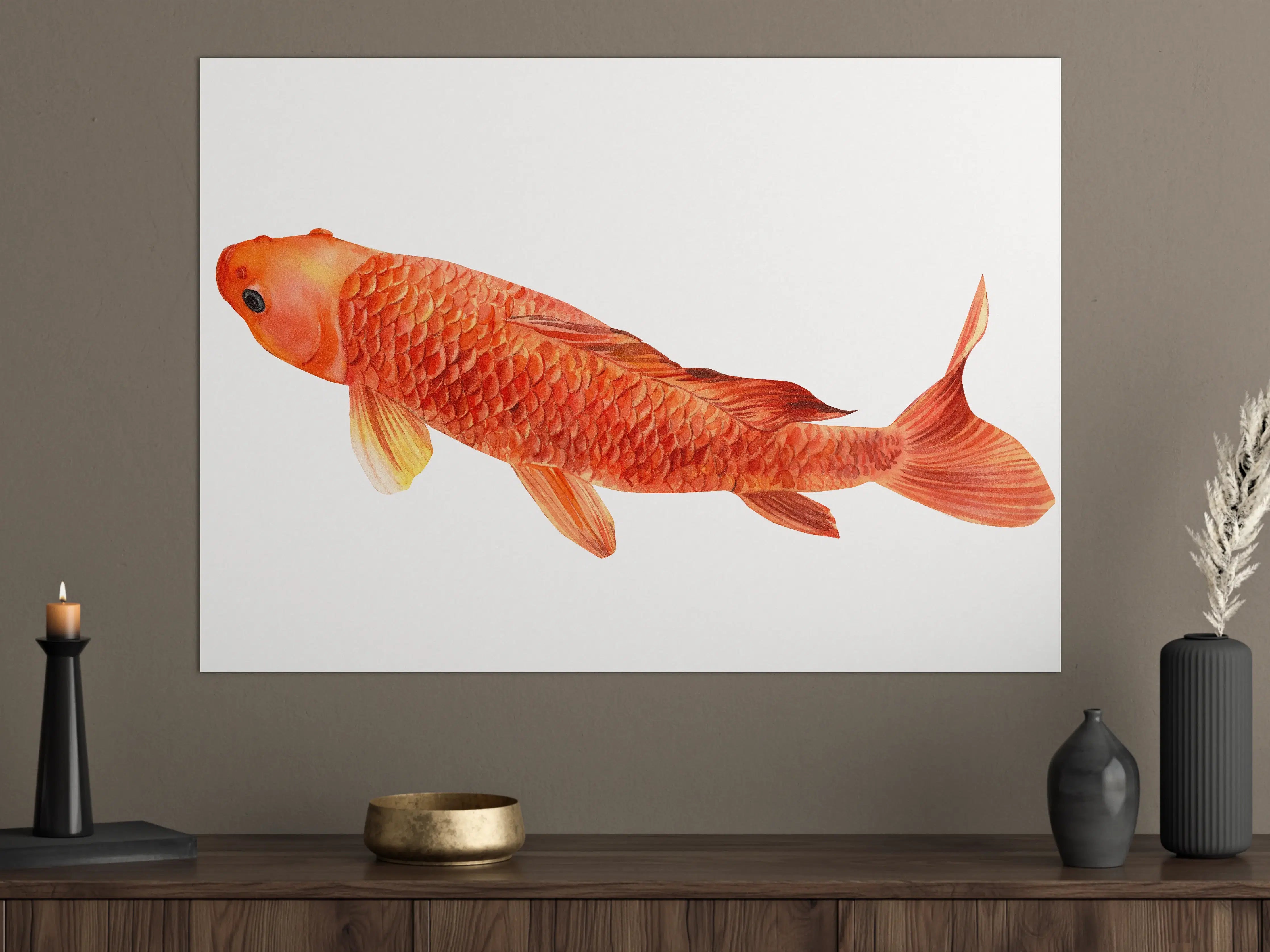 Große Wandbilder - orangefarbener Koi