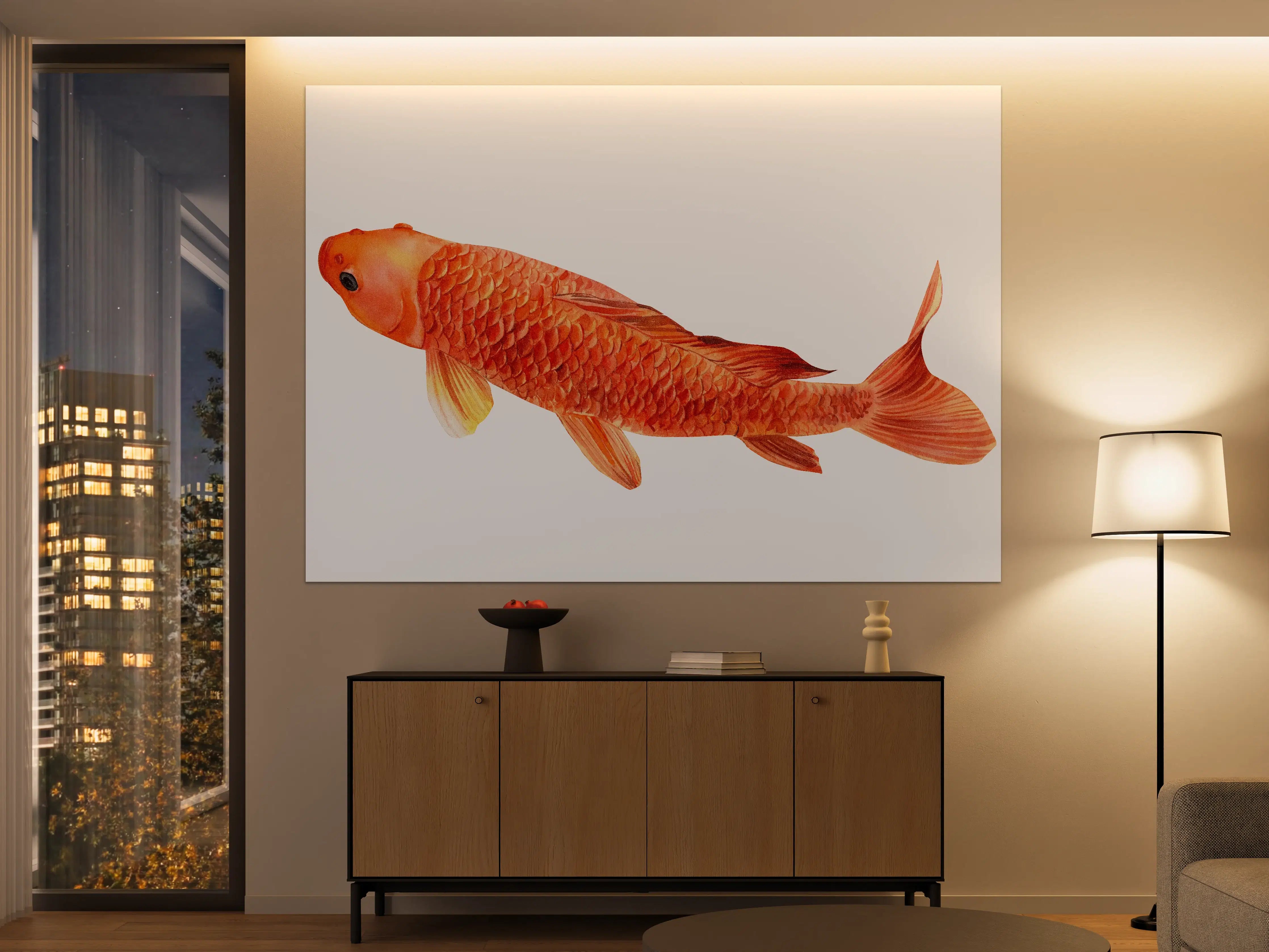 Große Wandbilder - orangefarbener Koi