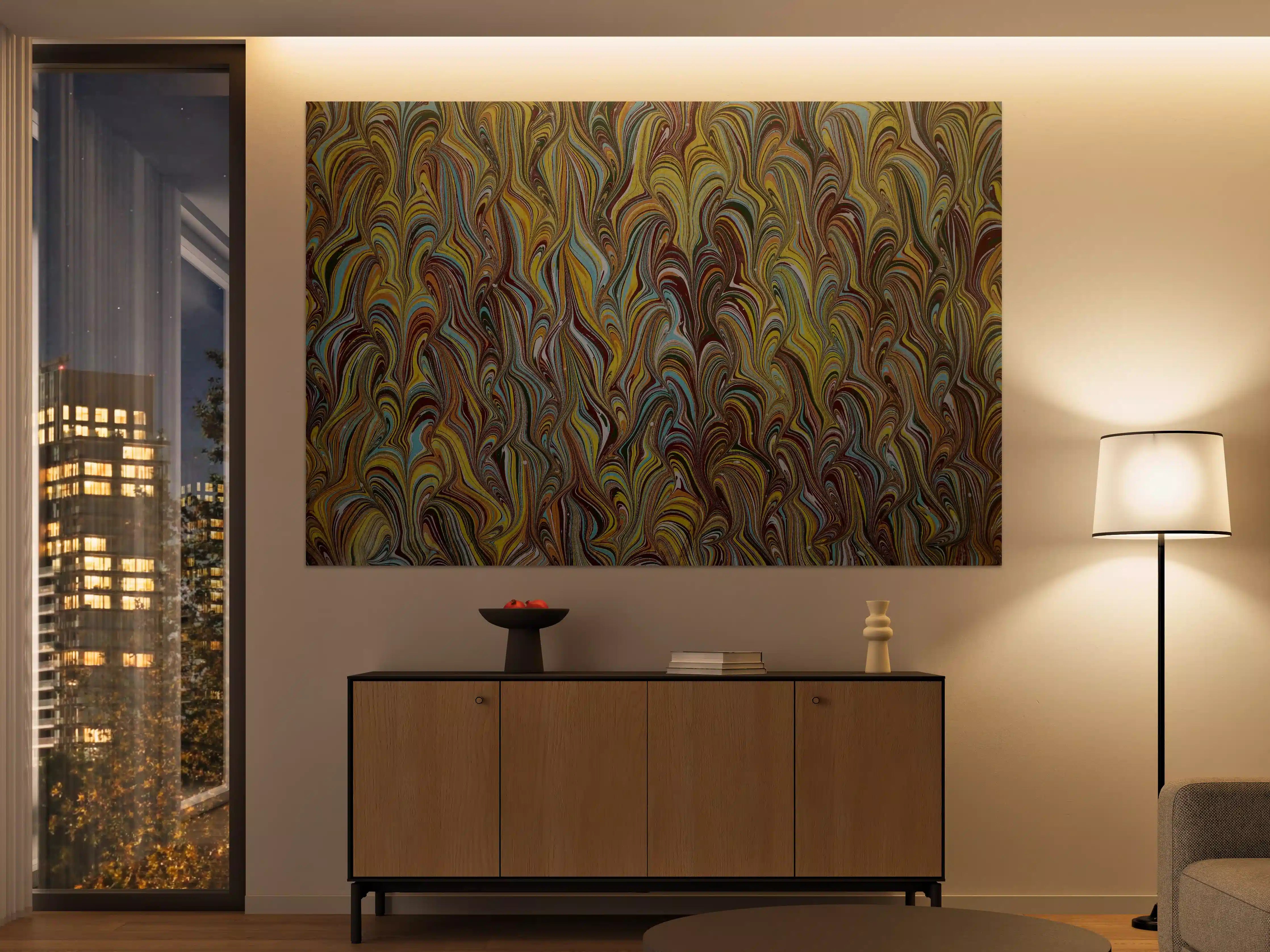 Große Wandbilder - traditionelles türkisches Ebru - Papier