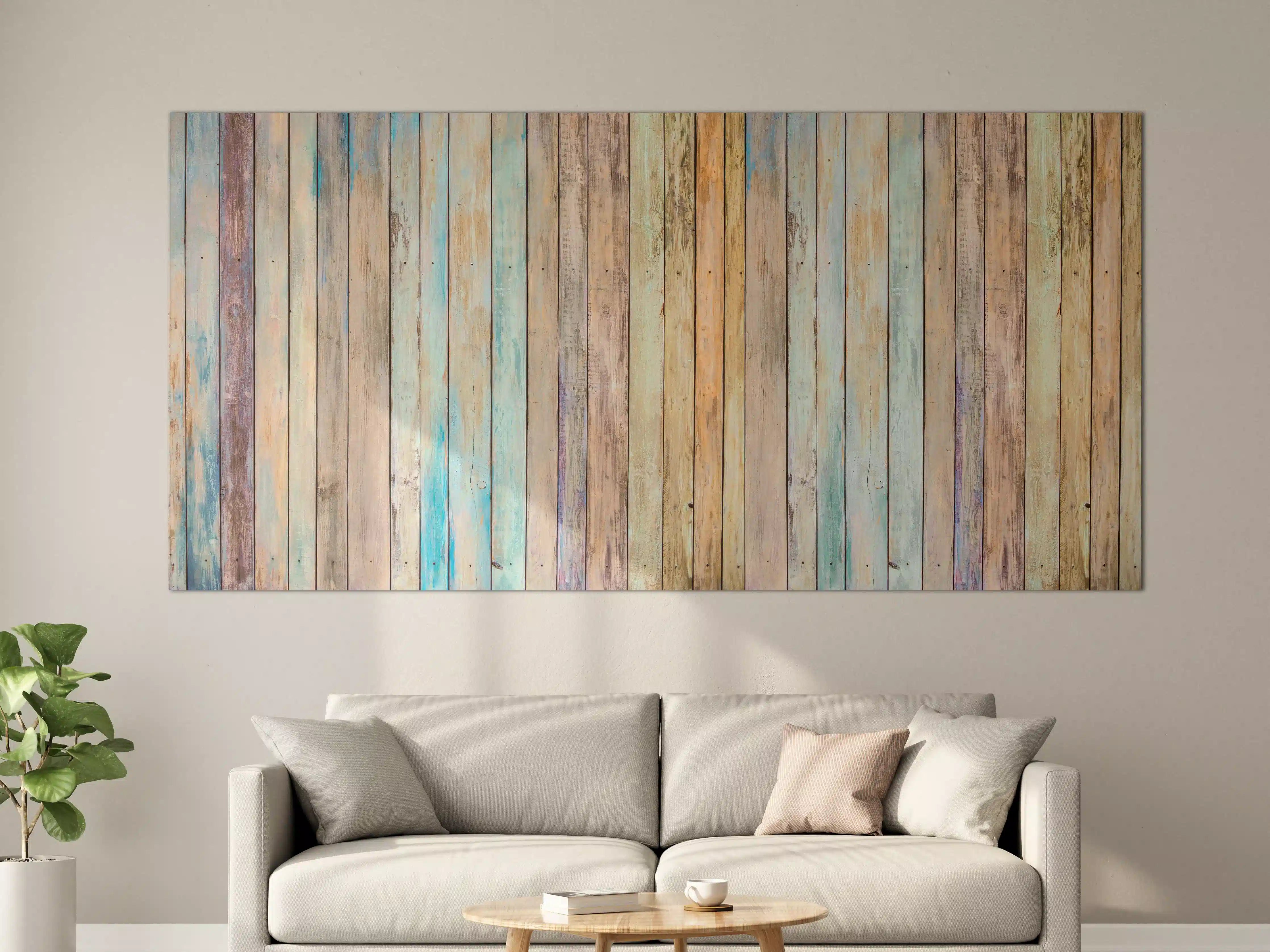 Große Wandbilder - vielfarbiger Hintergrund - alte Holzplanken