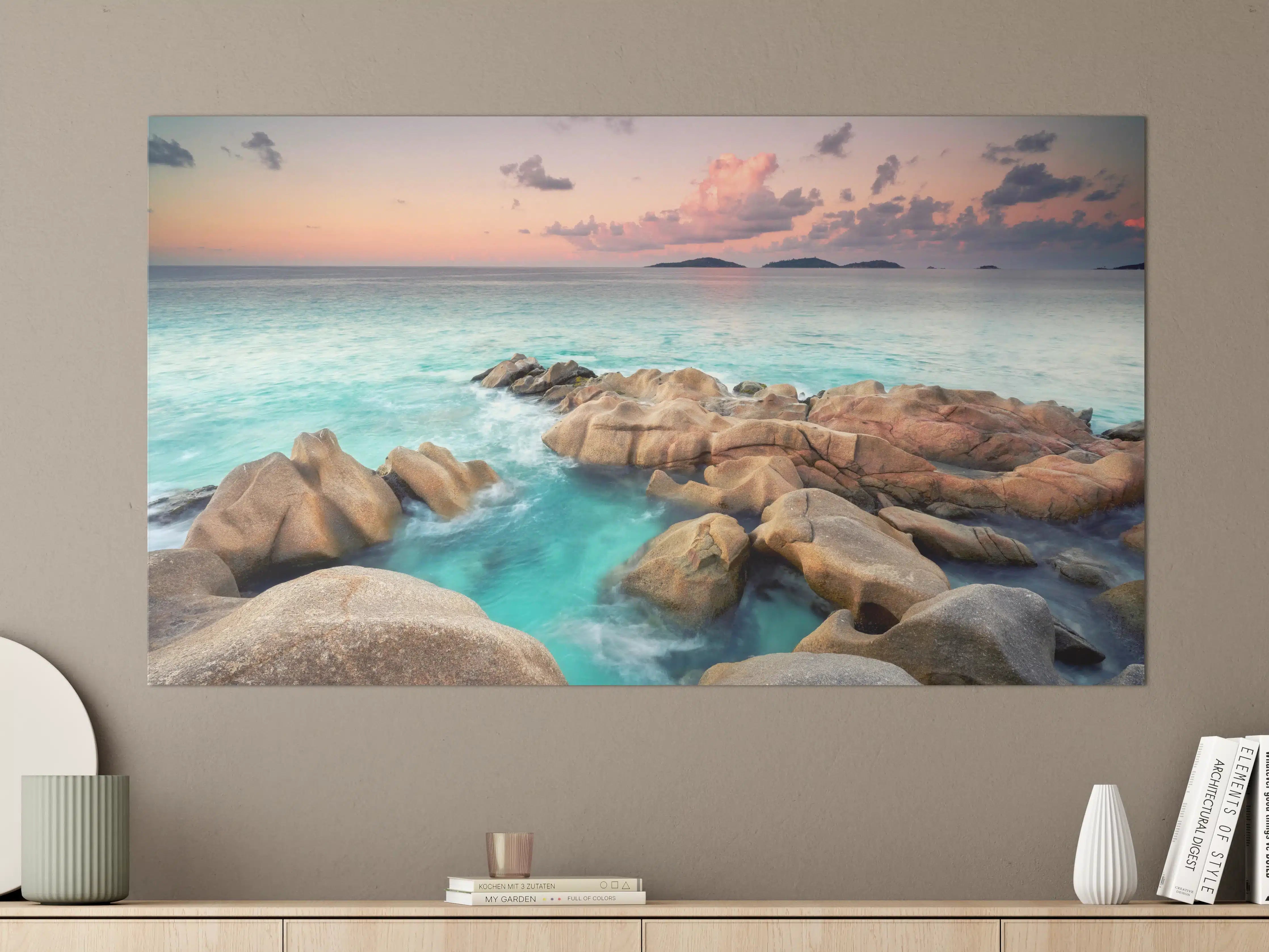 Große Wandbilder - zauberhaftes Felsen in Seychellen