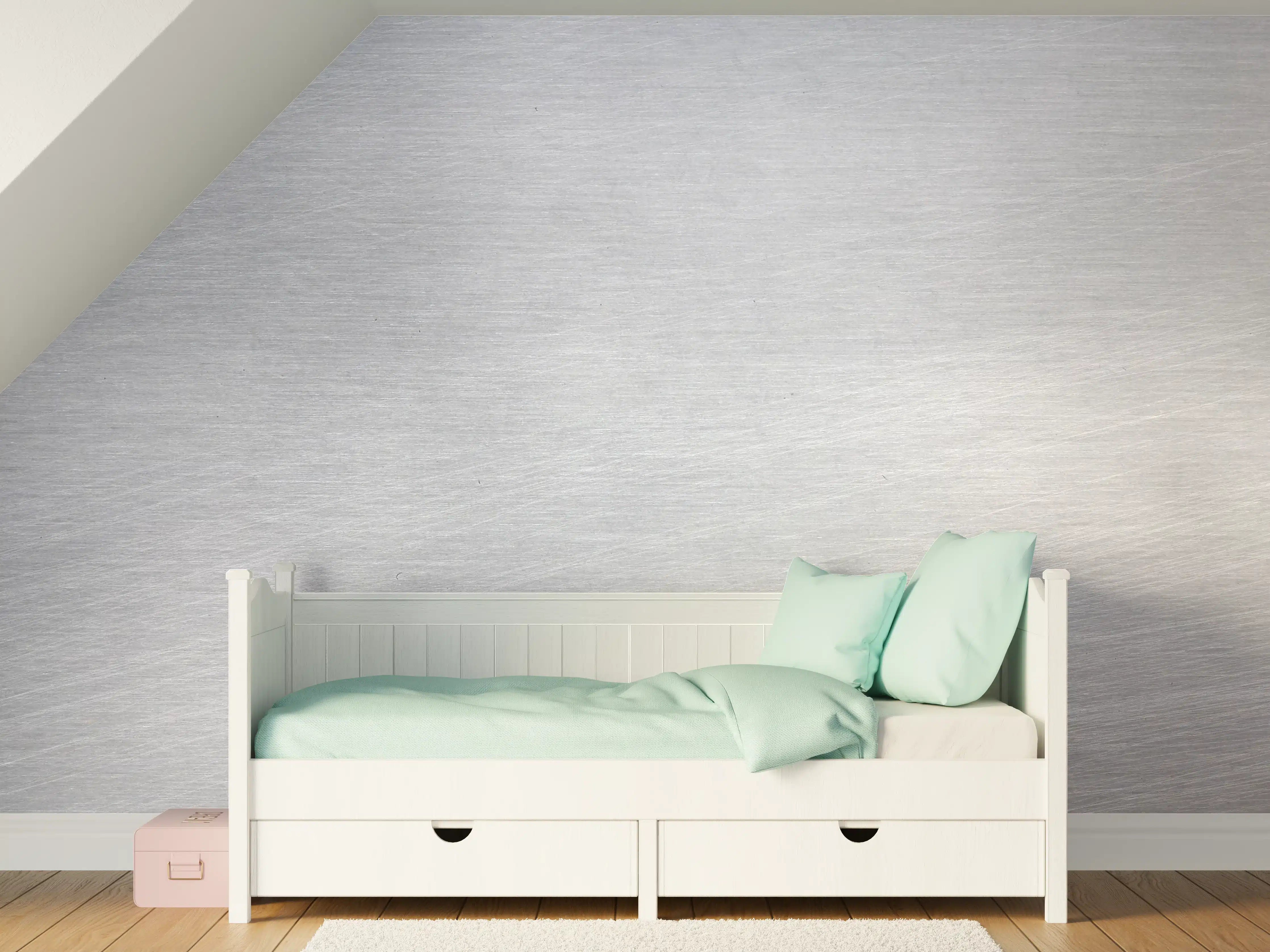 Kinderzimmer Wandgestaltung - Gebürsteter Stahl