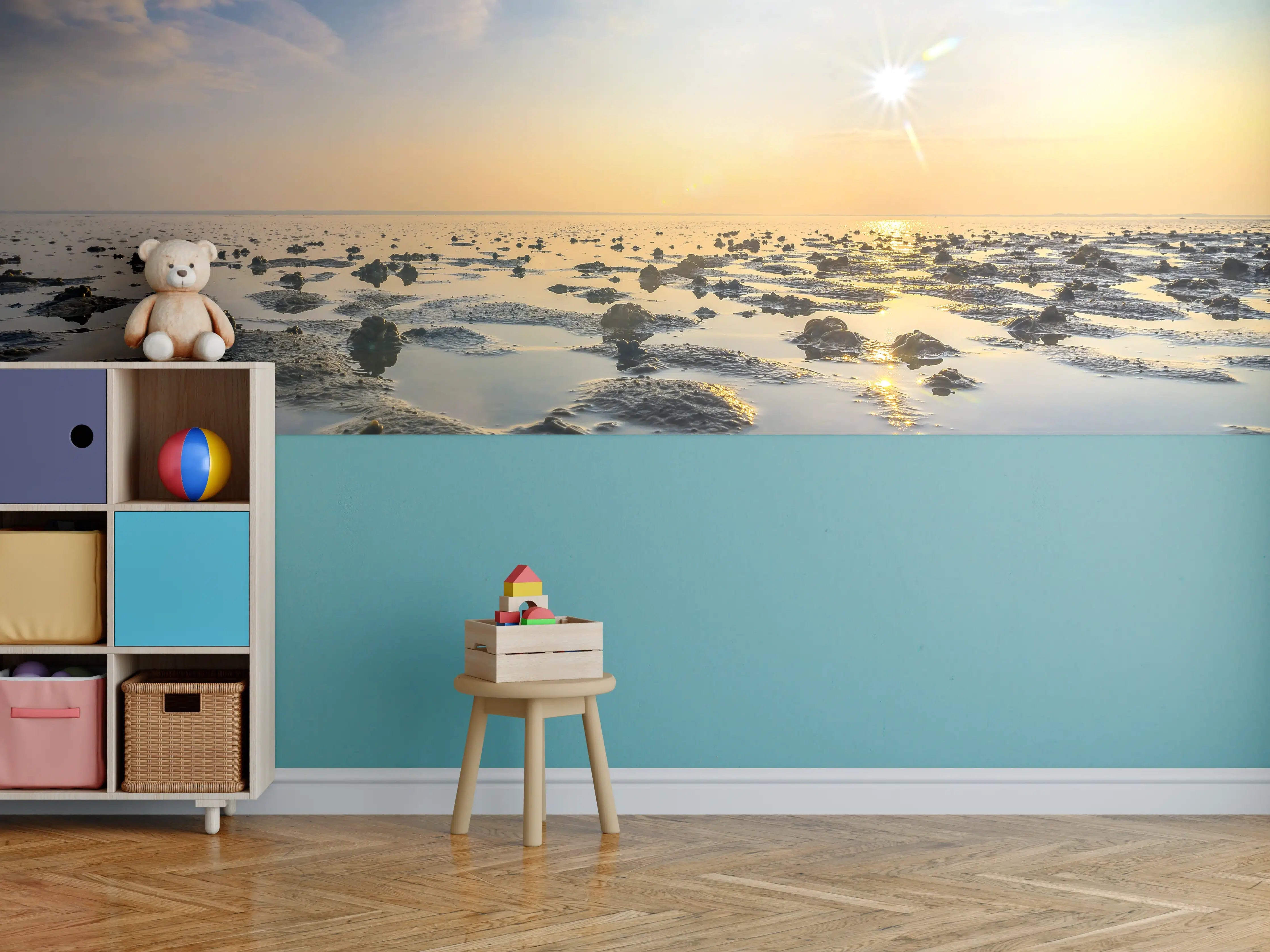 Kinderzimmer Wandgestaltung - endlose Küste der Nordsee