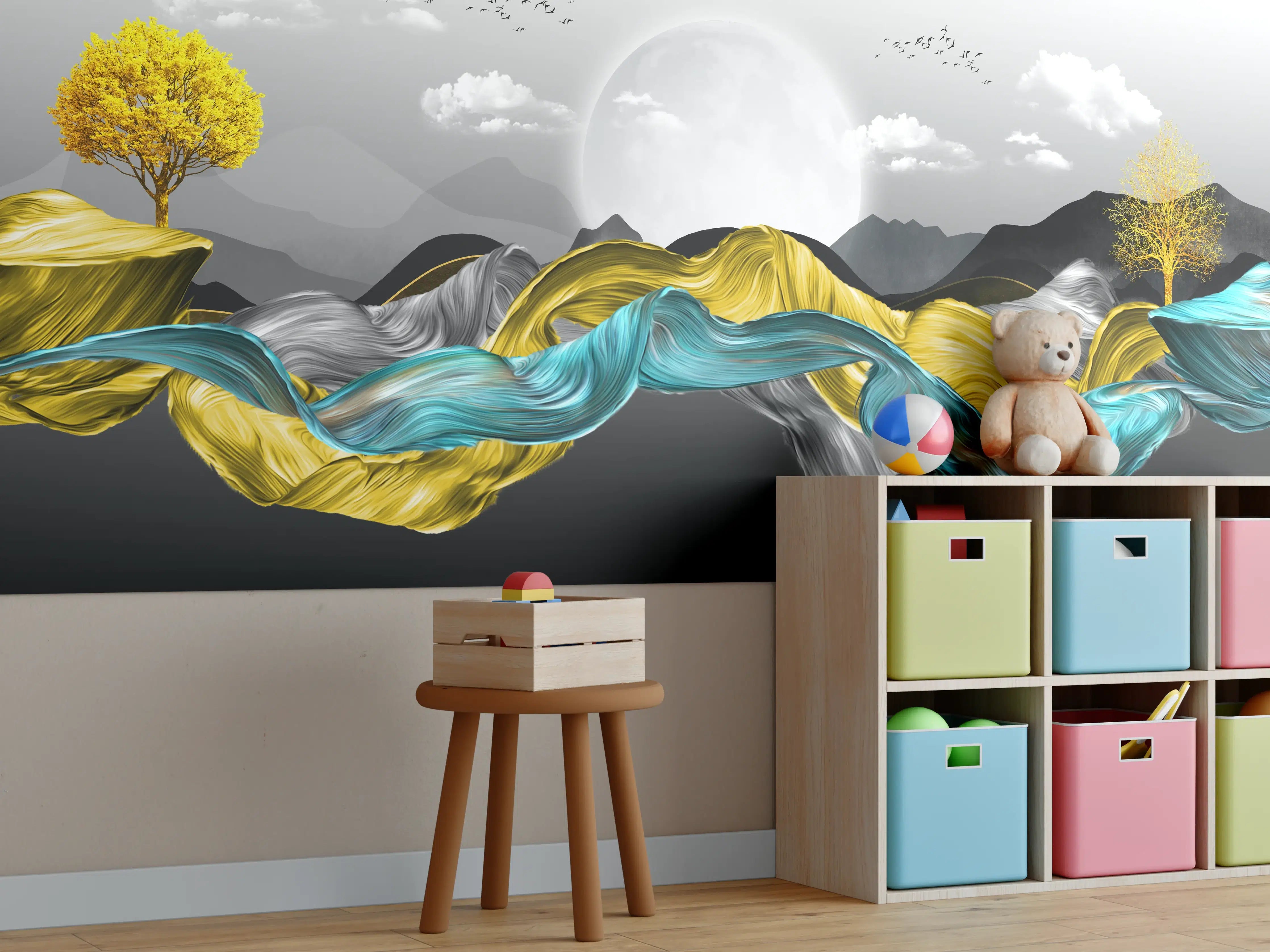 Kinderzimmer Wandgestaltung - 3D Moderne Leinwand - Abstrakt