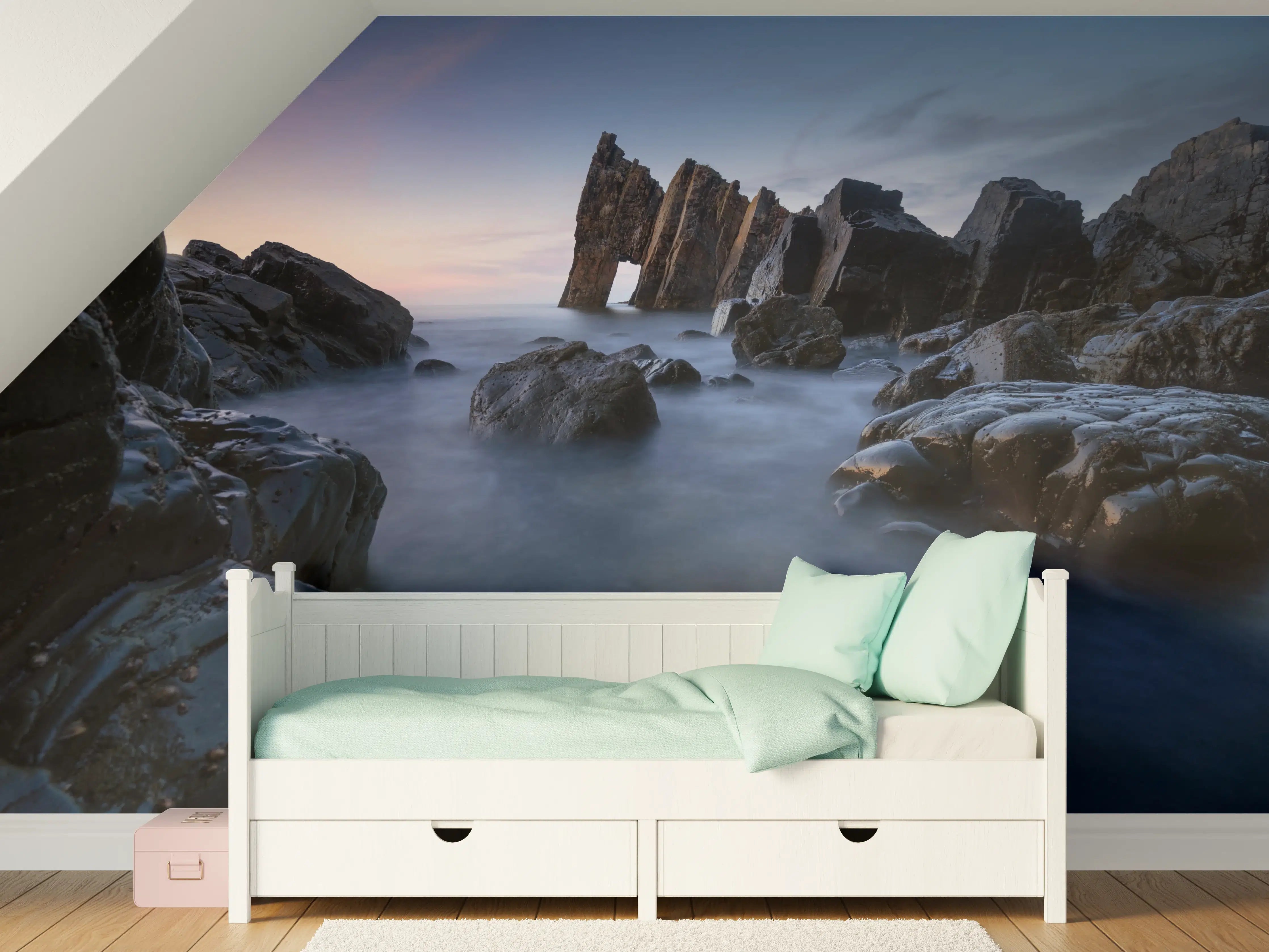 Kinderzimmer Wandgestaltung - Abendlicht Küstenpanorama