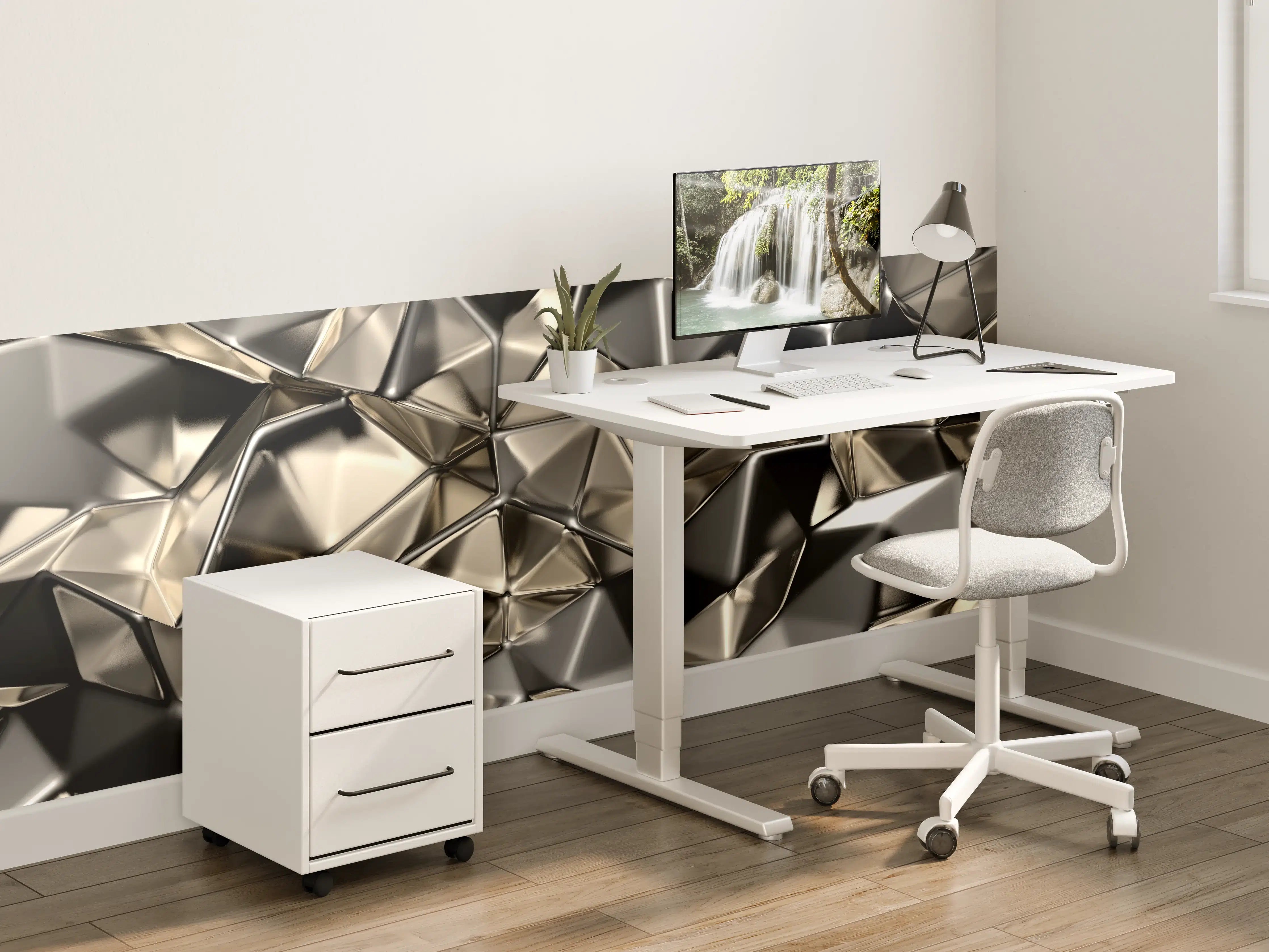 Kinderzimmer Wandgestaltung - Abstract Metallic Triangle Pattern
