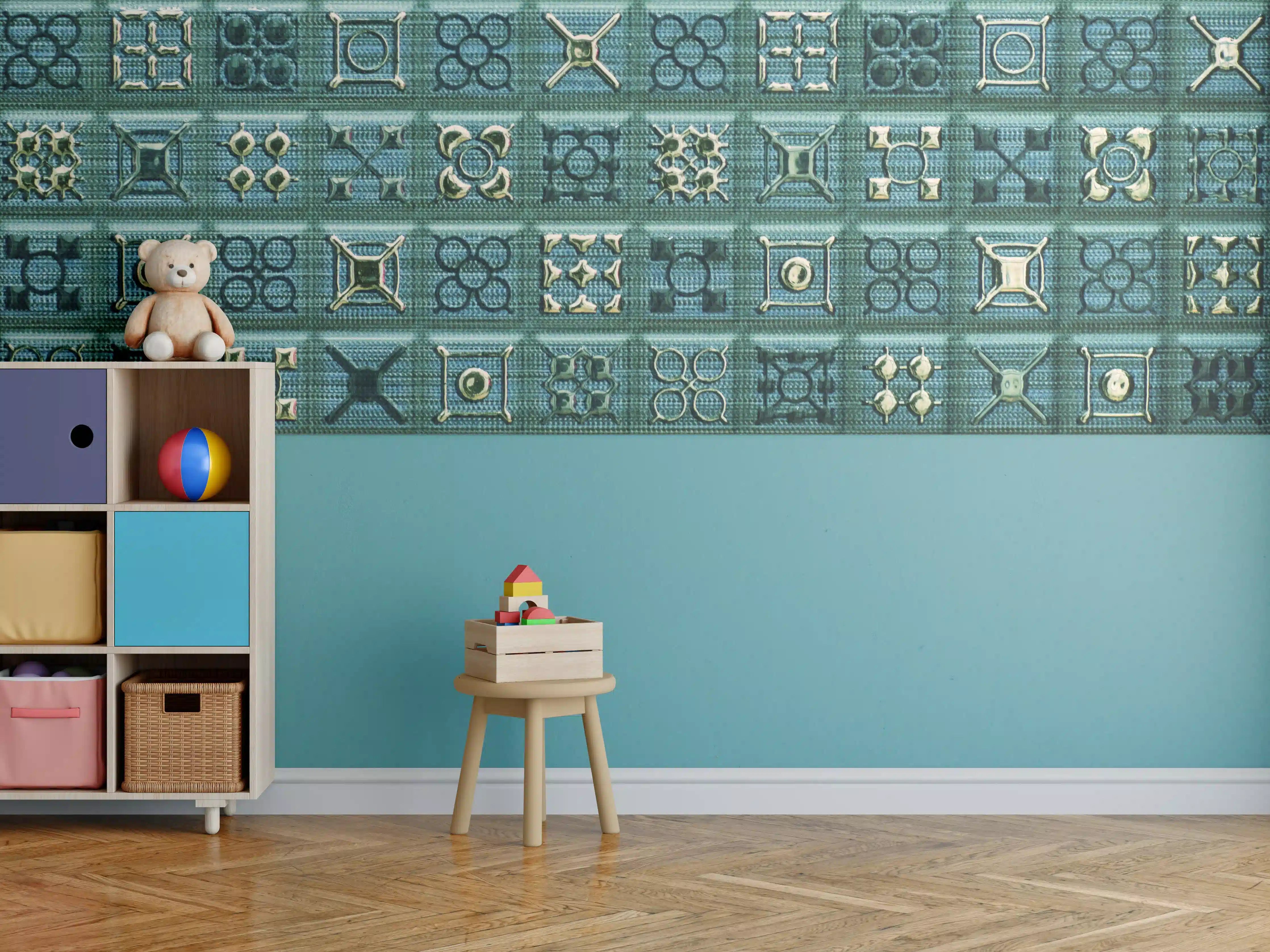 Kinderzimmer Wandgestaltung - Abstract Mosaik Fliesenmuster