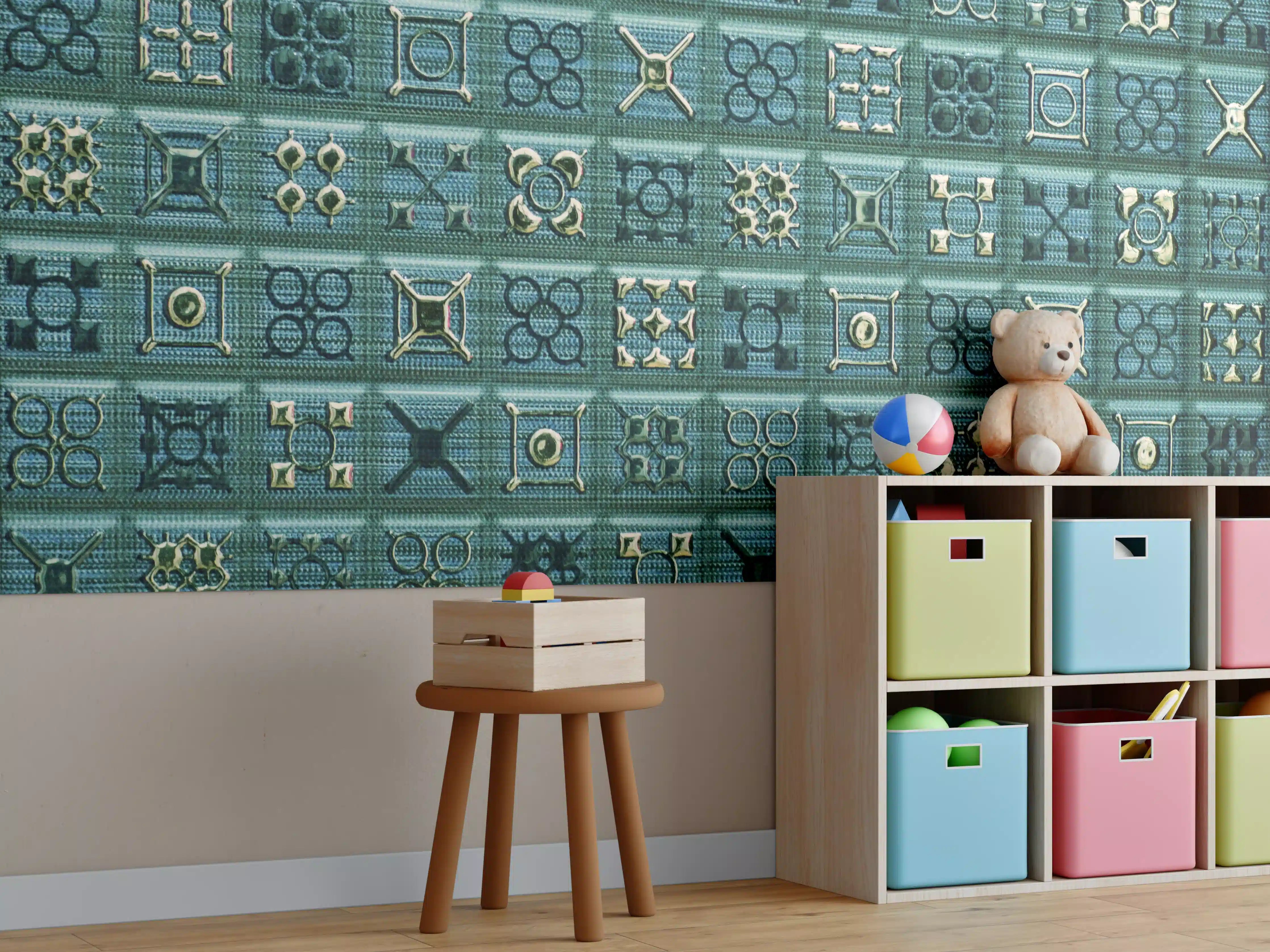 Kinderzimmer Wandgestaltung - Abstract Mosaik Fliesenmuster