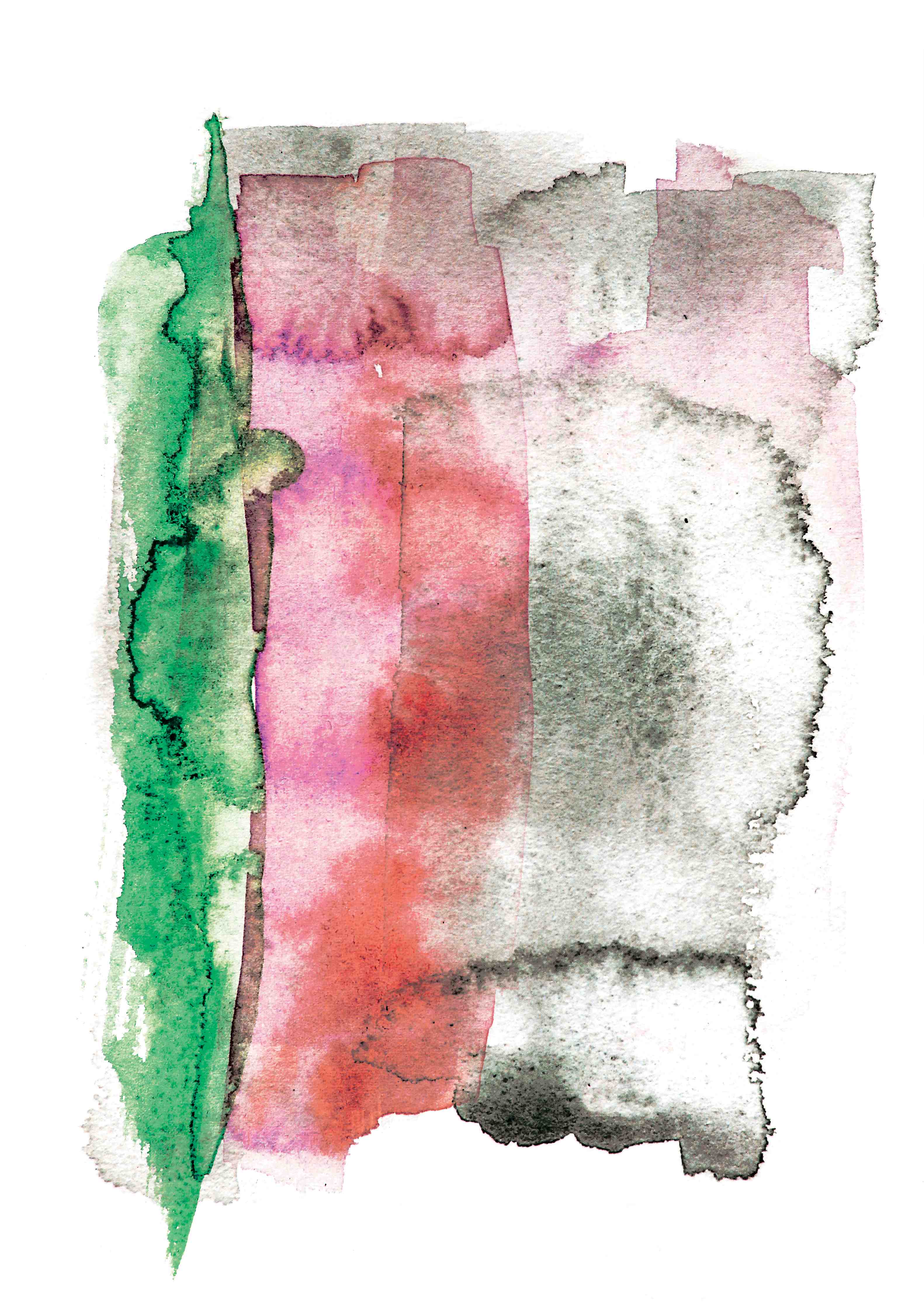 Kinderzimmer Wandgestaltung-Abstrakte Aquarellfarben-Komposition