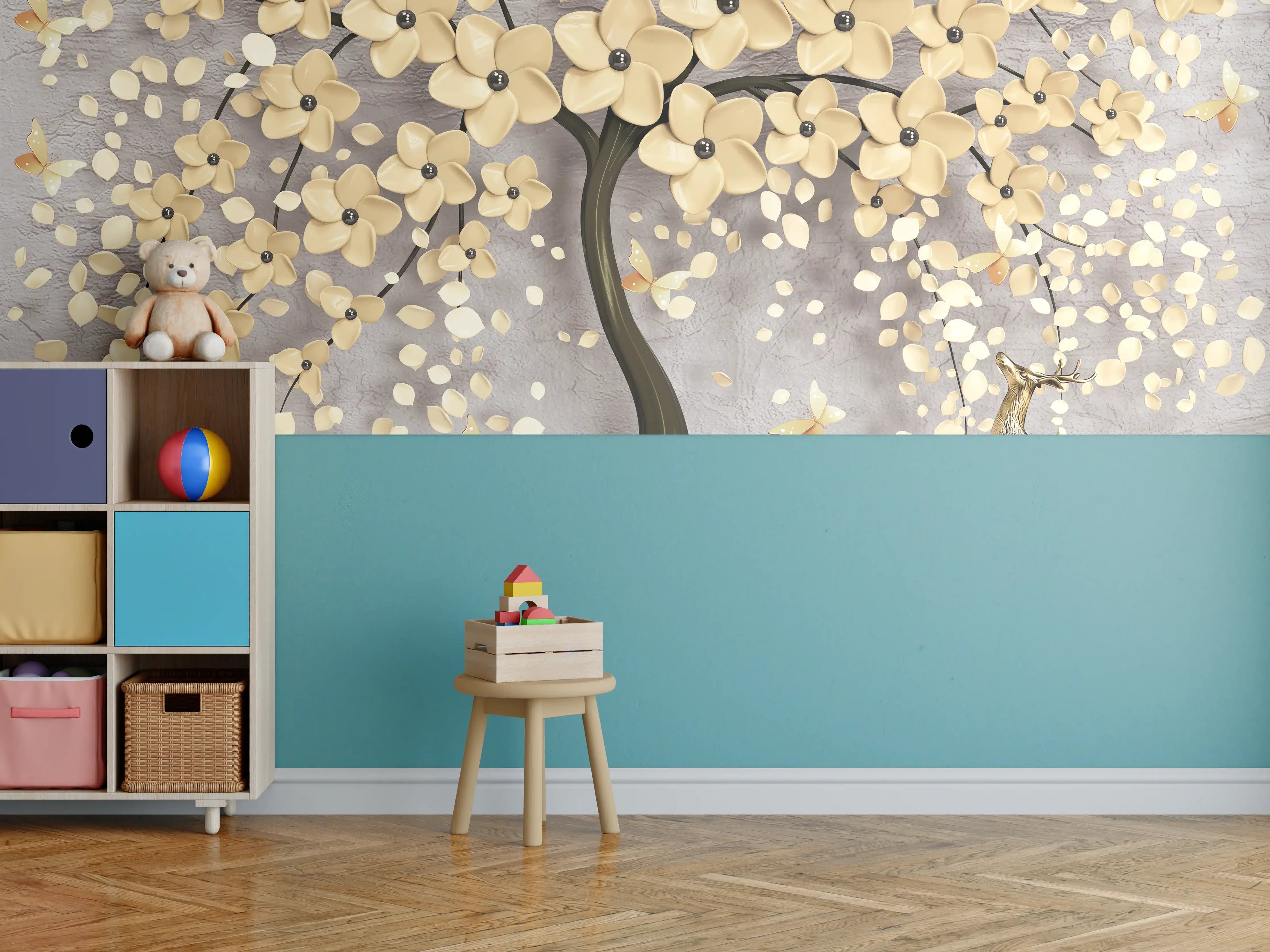 Kinderzimmer Wandgestaltung - Abstrakte Baum Struktur