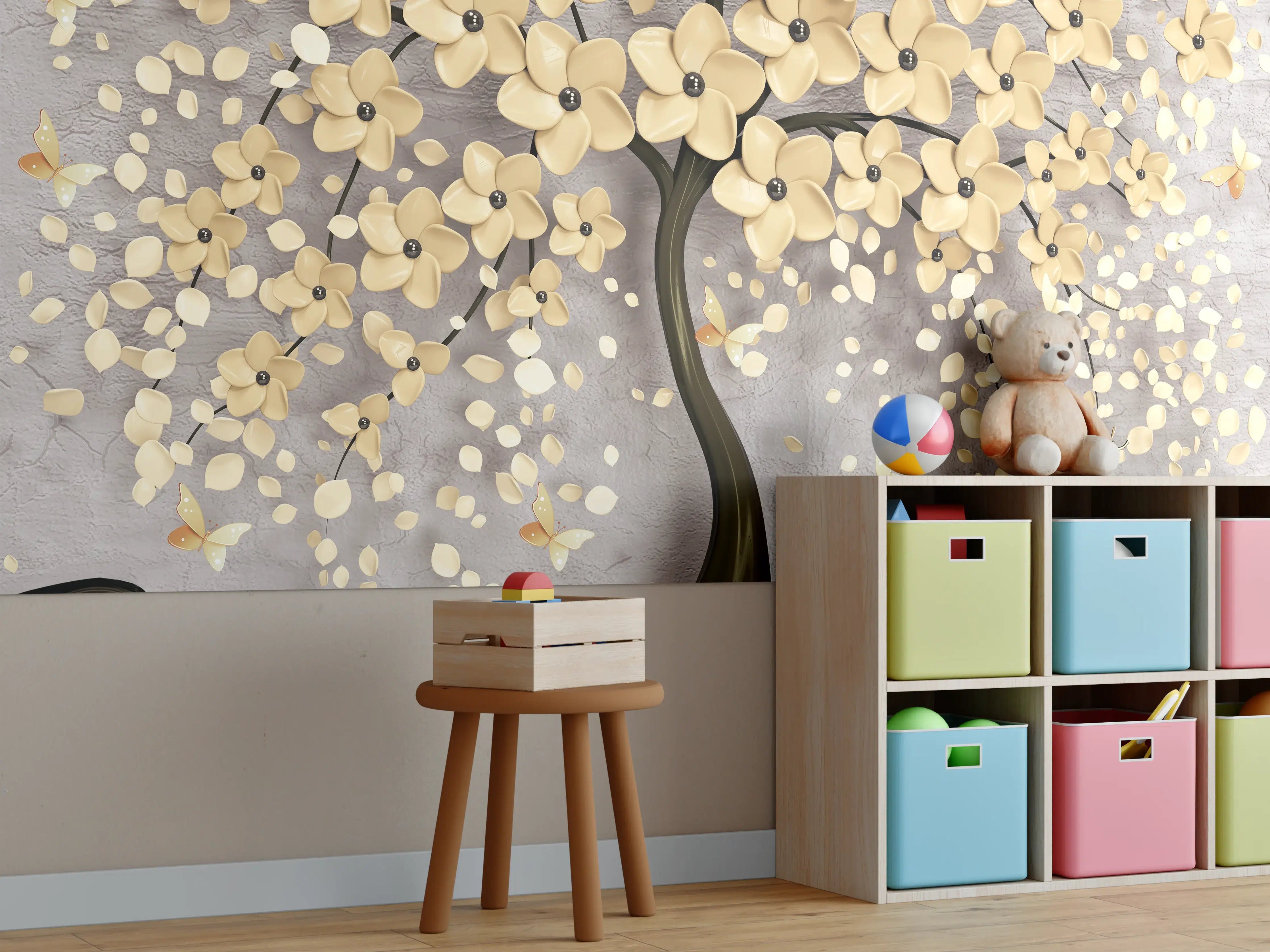 Kinderzimmer Wandgestaltung - Abstrakte Baum Struktur