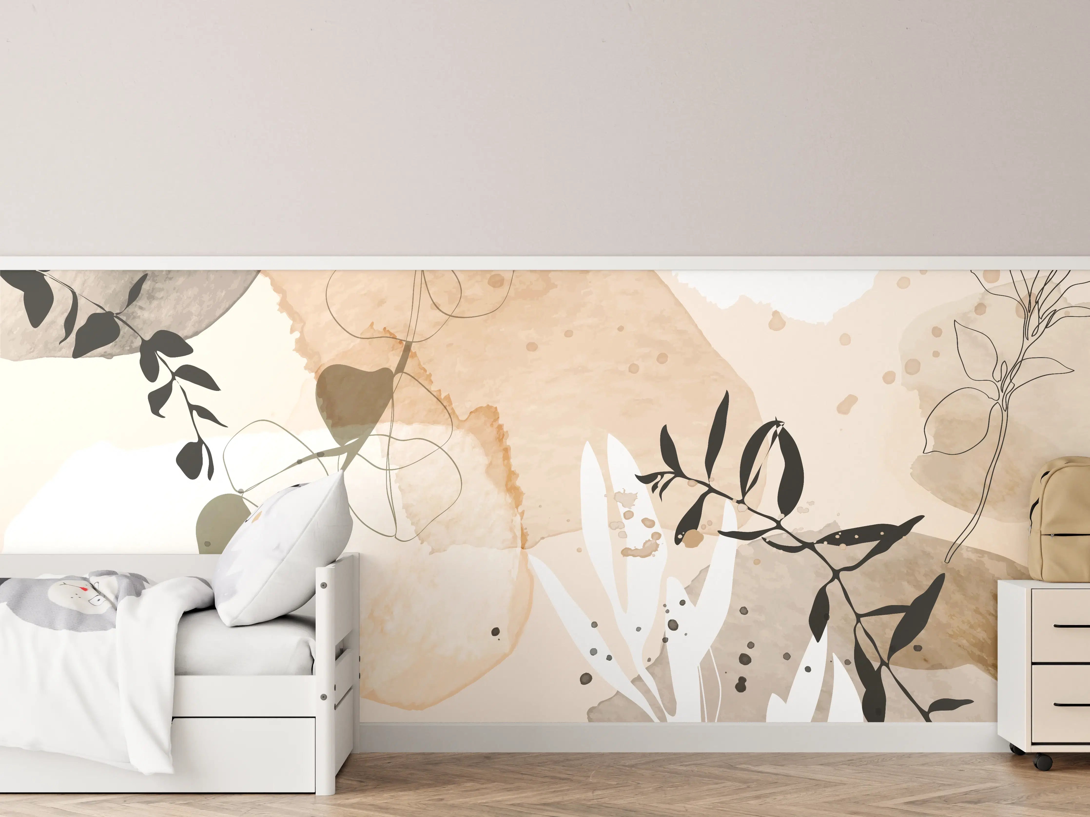 Kinderzimmer Wandgestaltung - Abstrakte Beige-Töne Kunst