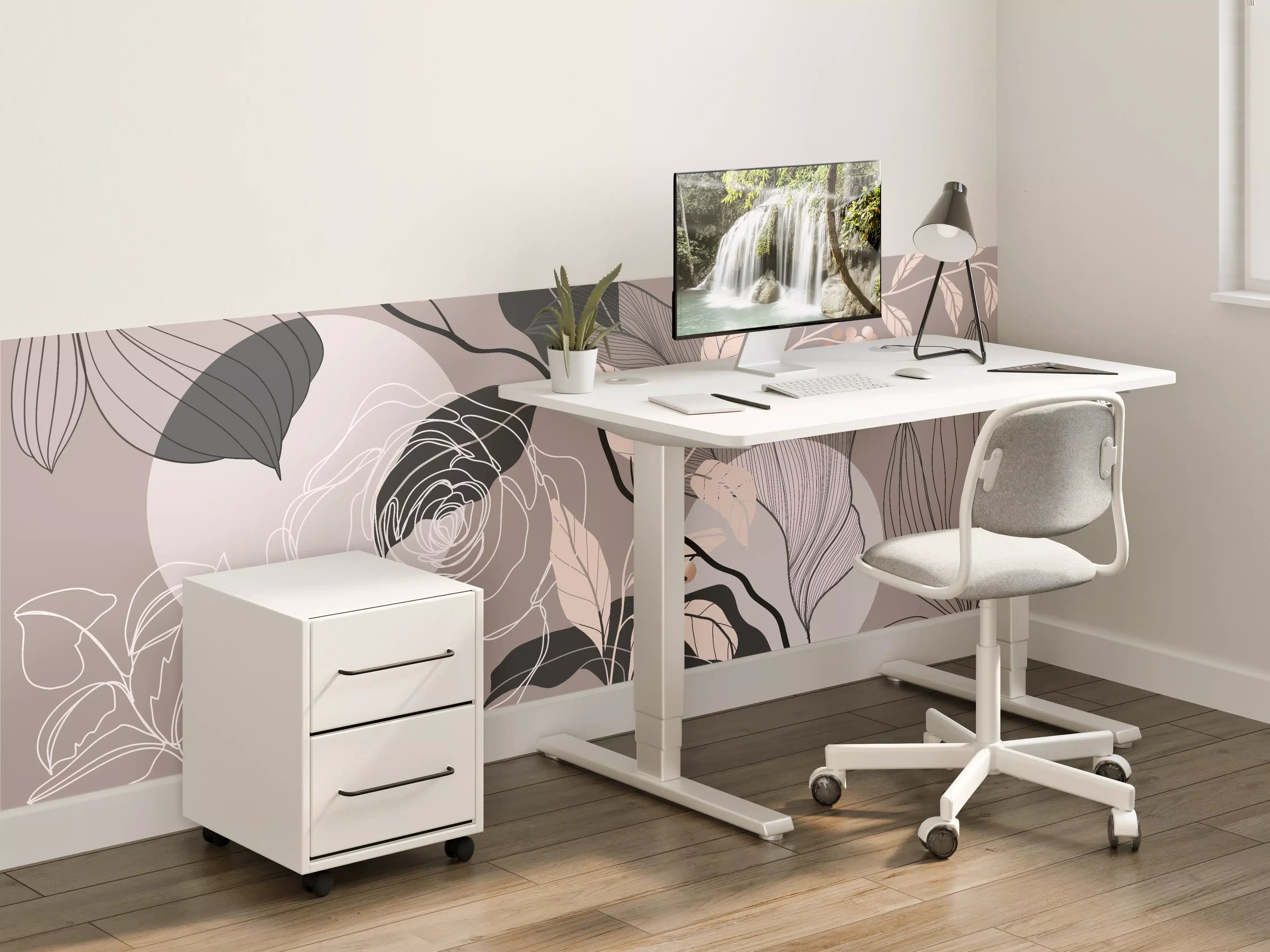 Kinderzimmer Wandgestaltung - Abstrakte Blumen Illustration