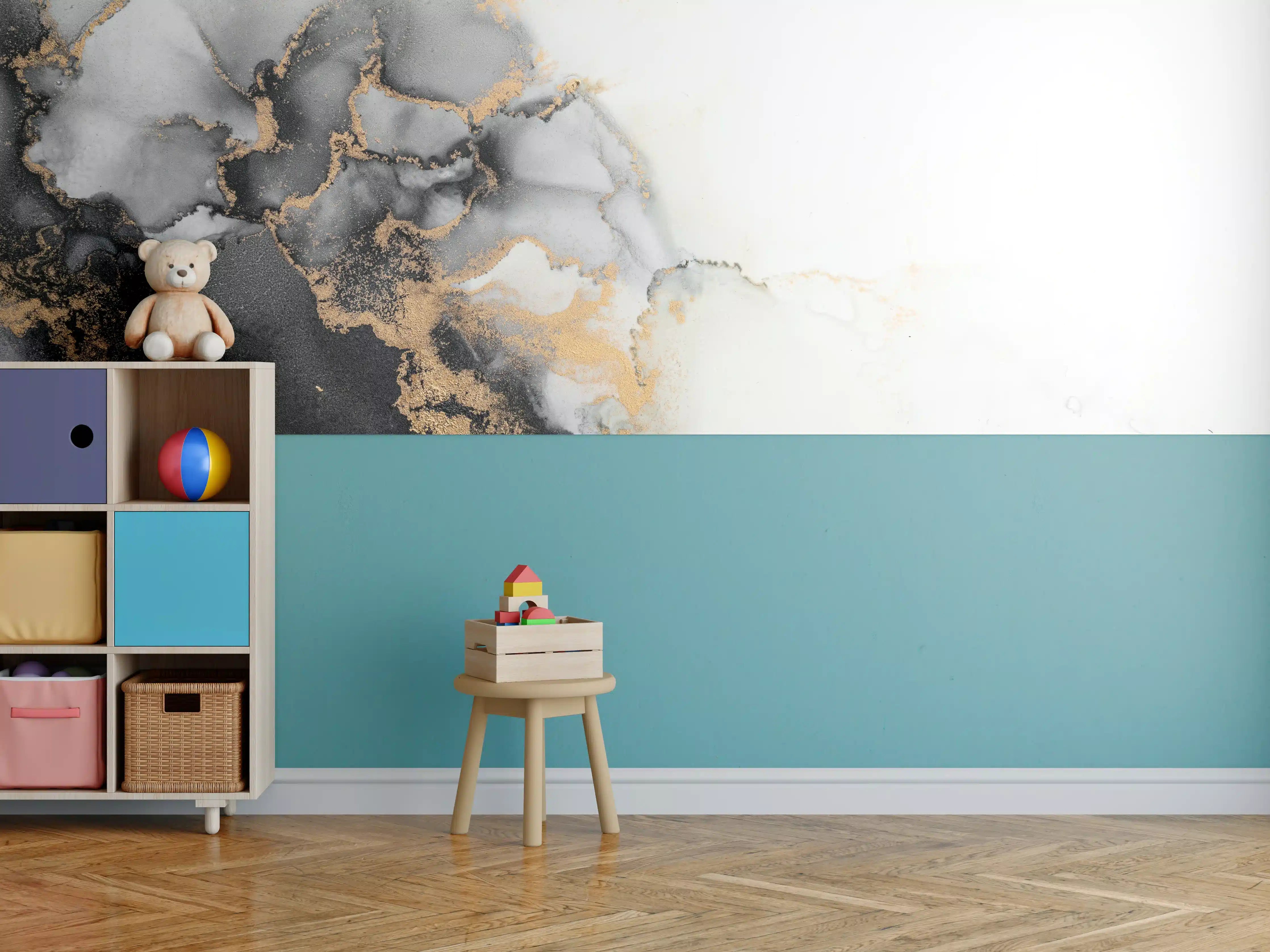 Kinderzimmer Wandgestaltung - Abstrakte Flüssigkunst - Marmor