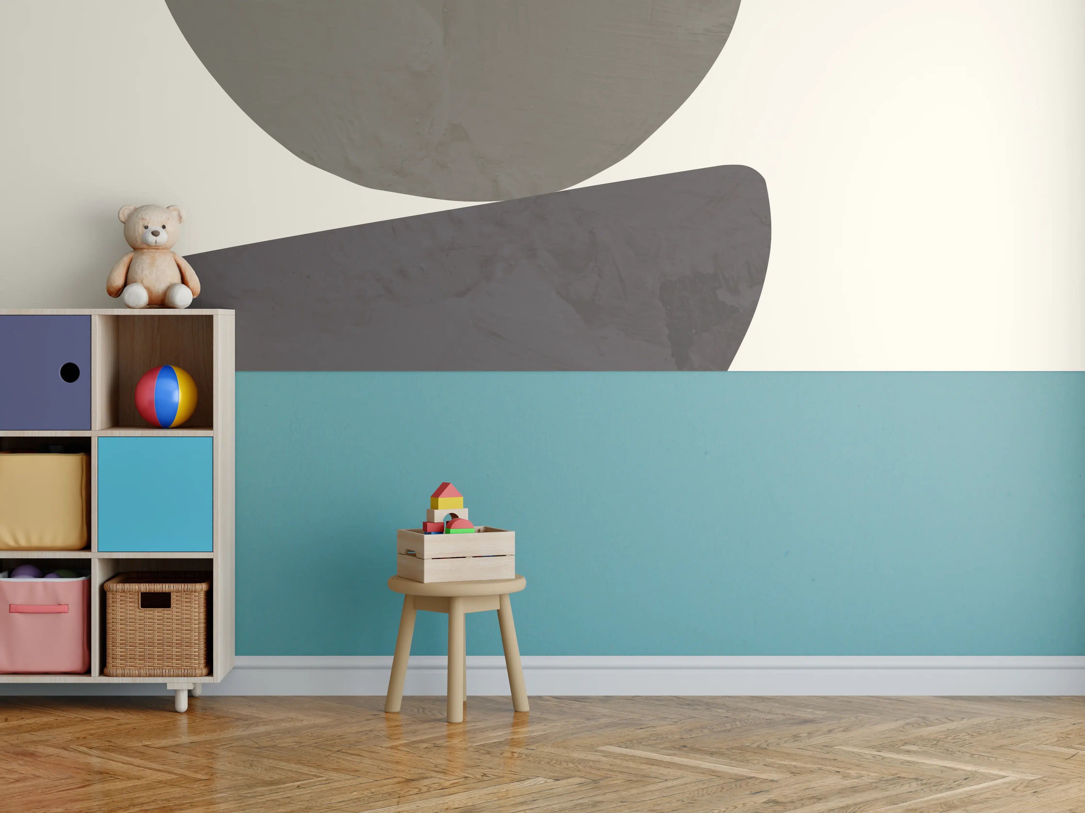 Kinderzimmer Wandgestaltung - Abstrakte Geometrie Balance
