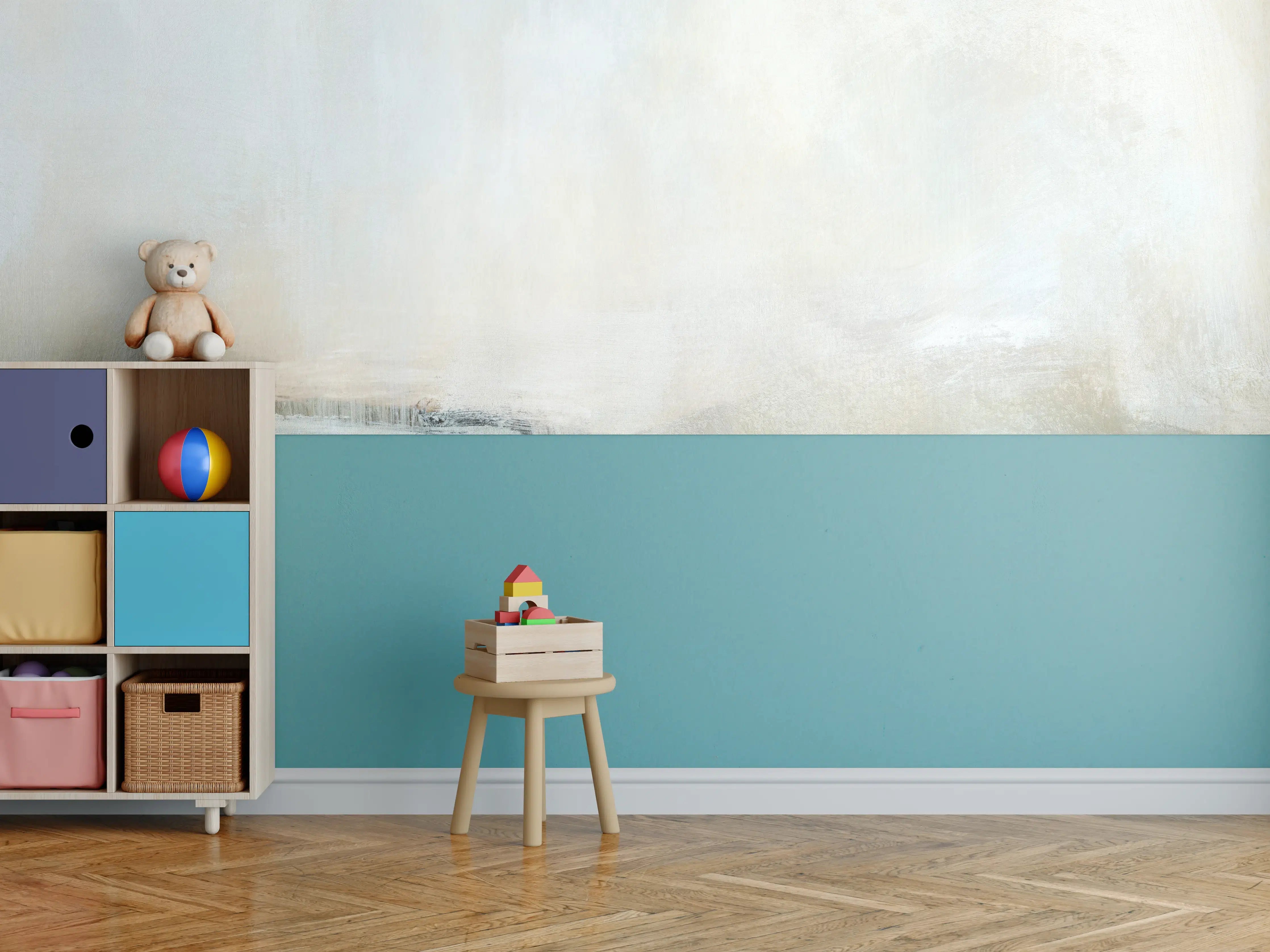 Kinderzimmer Wandgestaltung - Abstrakte Grafik - Öl Farben
