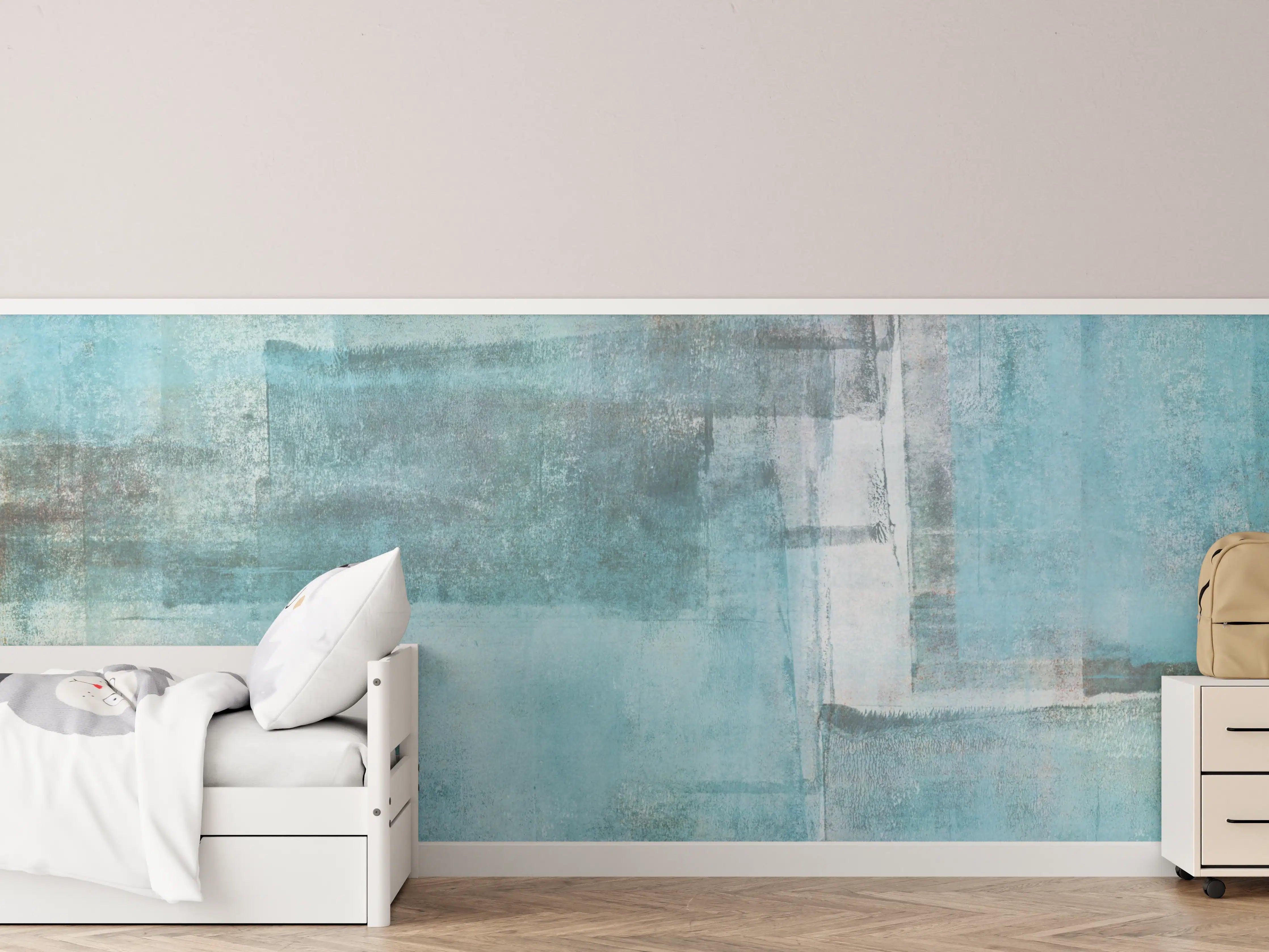Kinderzimmer Wandgestaltung - Abstrakte Grunge Textur in Blau