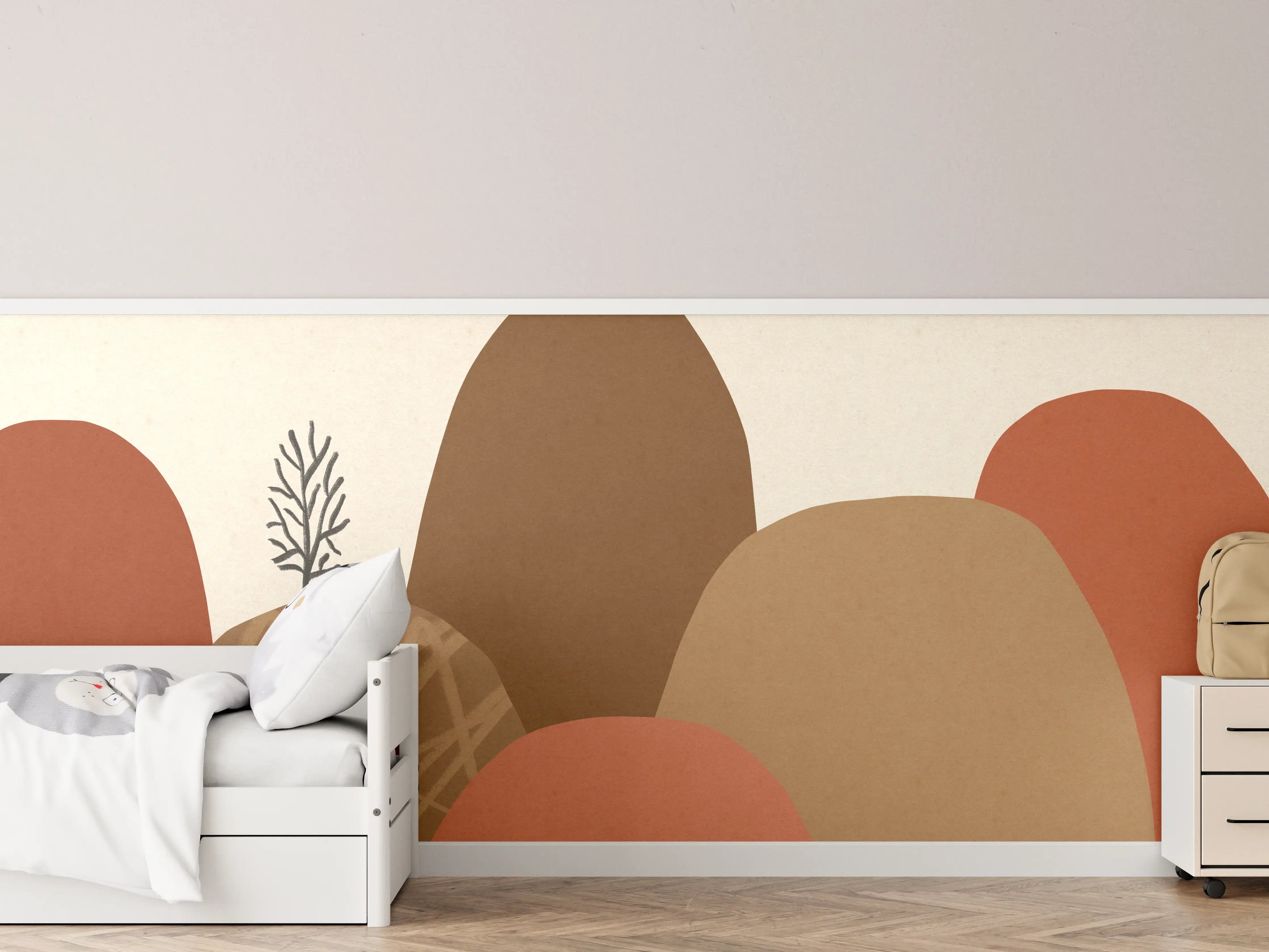 Kinderzimmer Wandgestaltung - Abstrakte Herbstberglandschaft