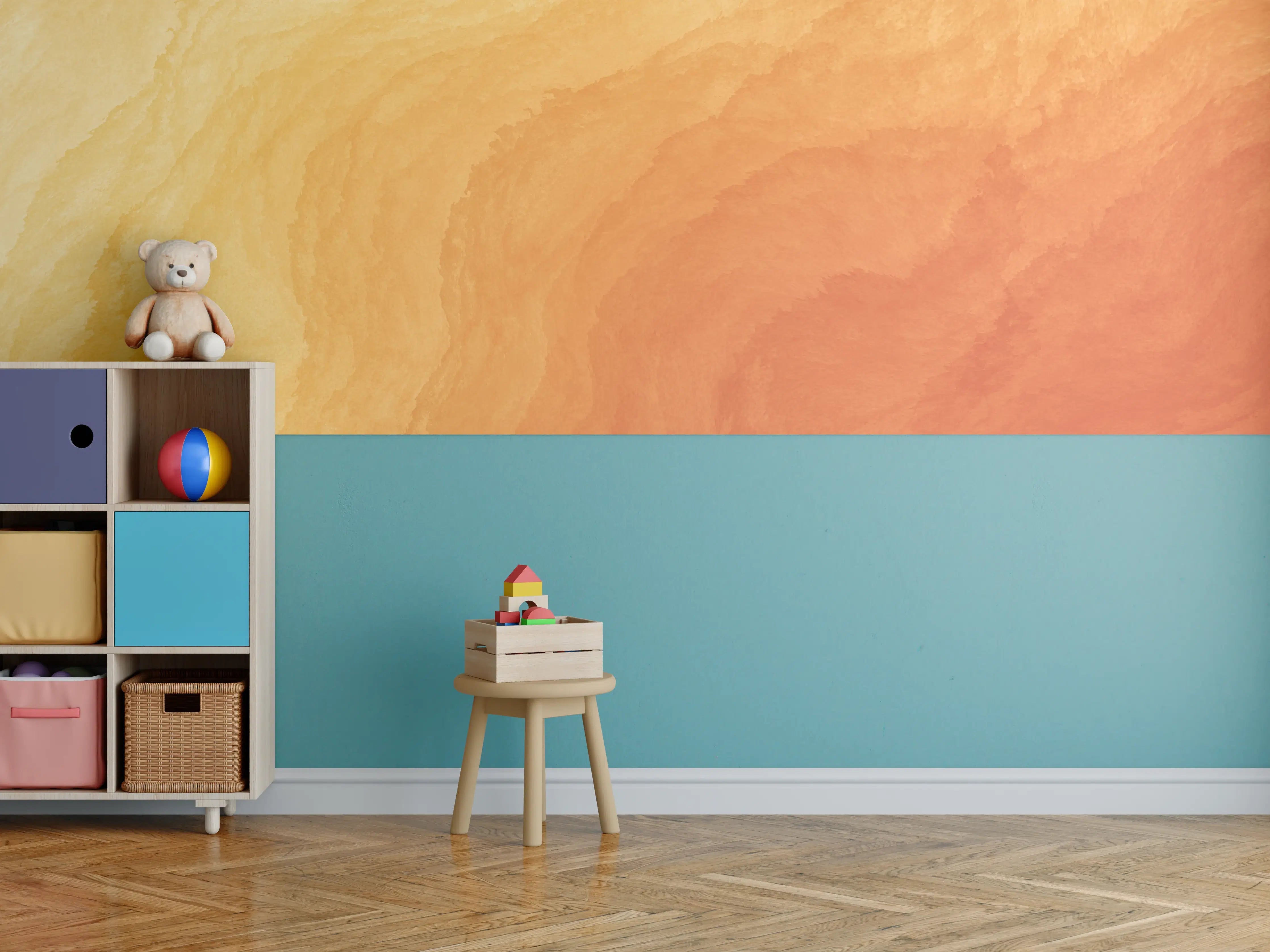 Kinderzimmer Wandgestaltung - Abstrakte Kunst - Aquarell