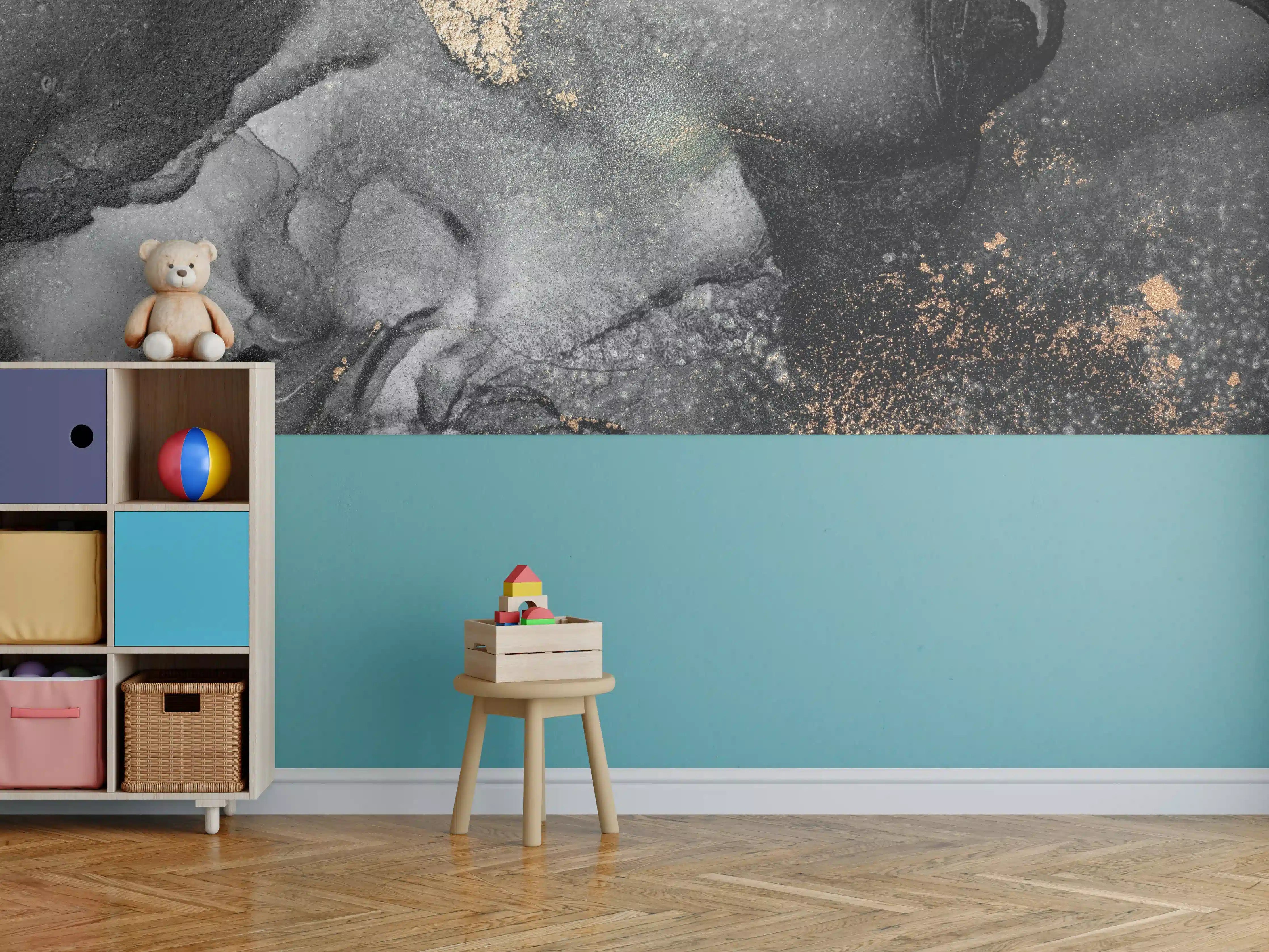 Kinderzimmer Wandgestaltung - Abstrakte Kunst - Flüssigmalerei