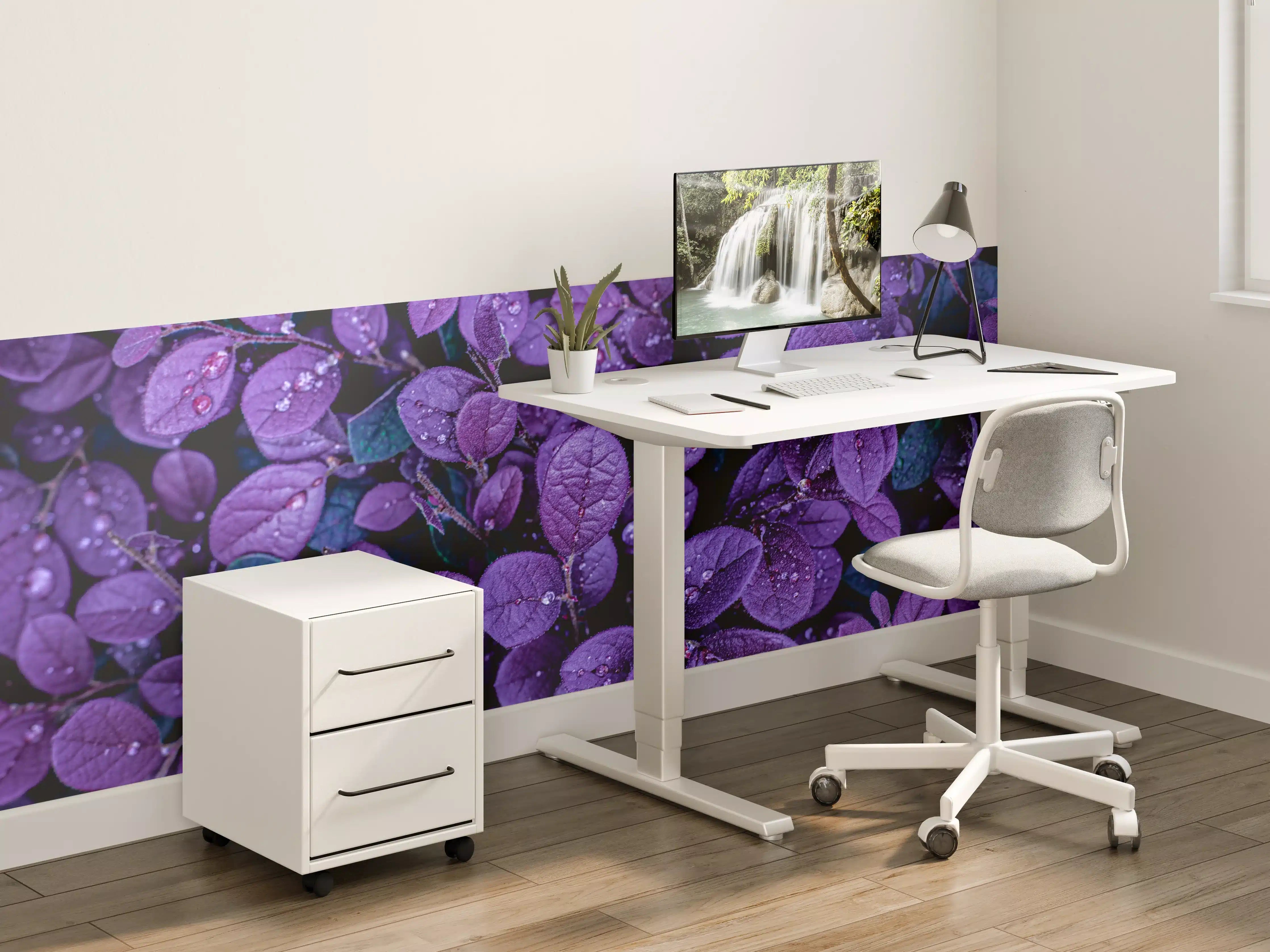 Kinderzimmer Wandgestaltung - Abstrakte Lila Blätter