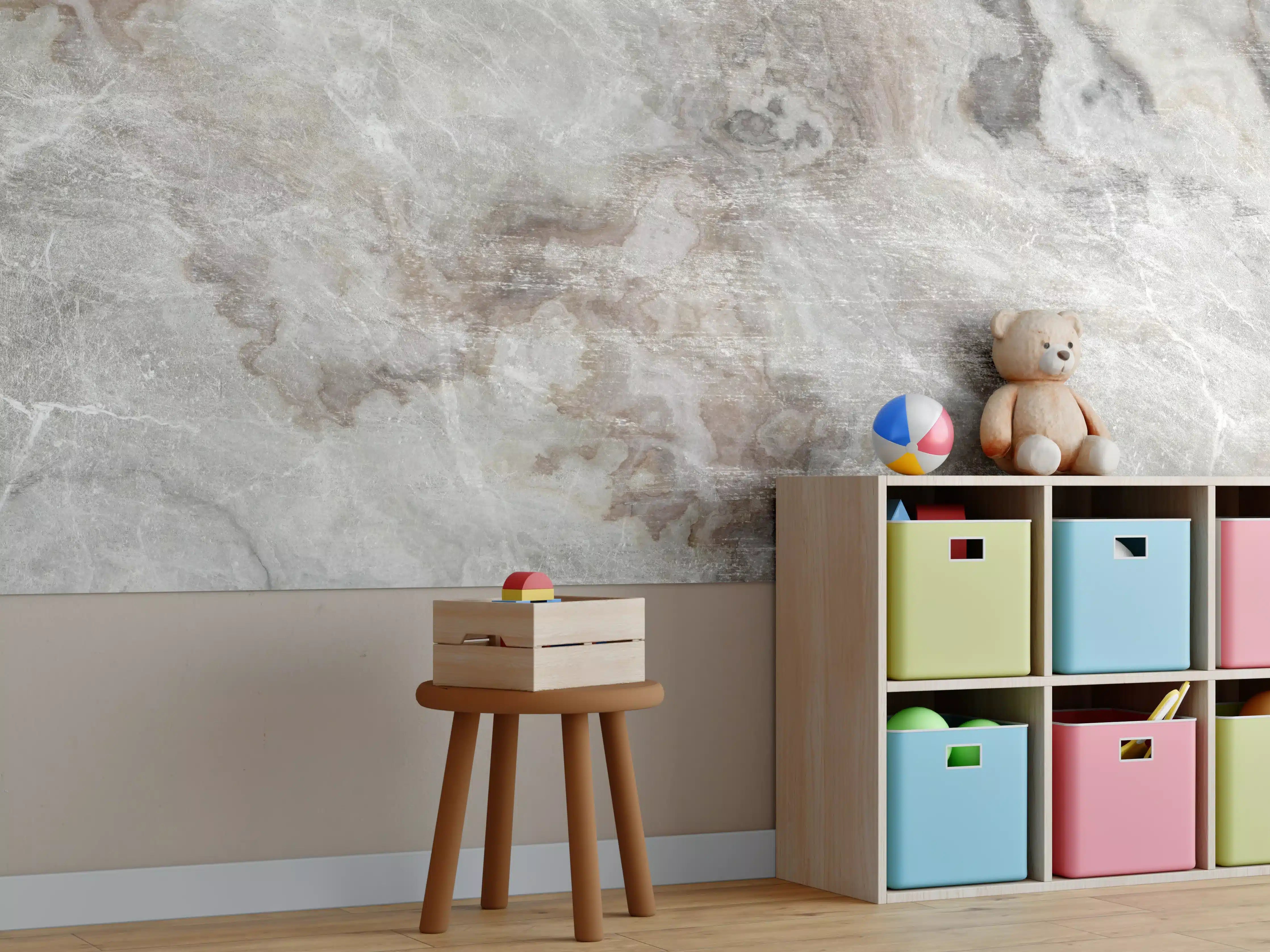 Kinderzimmer Wandgestaltung - Abstrakte Marmor Stein Textur