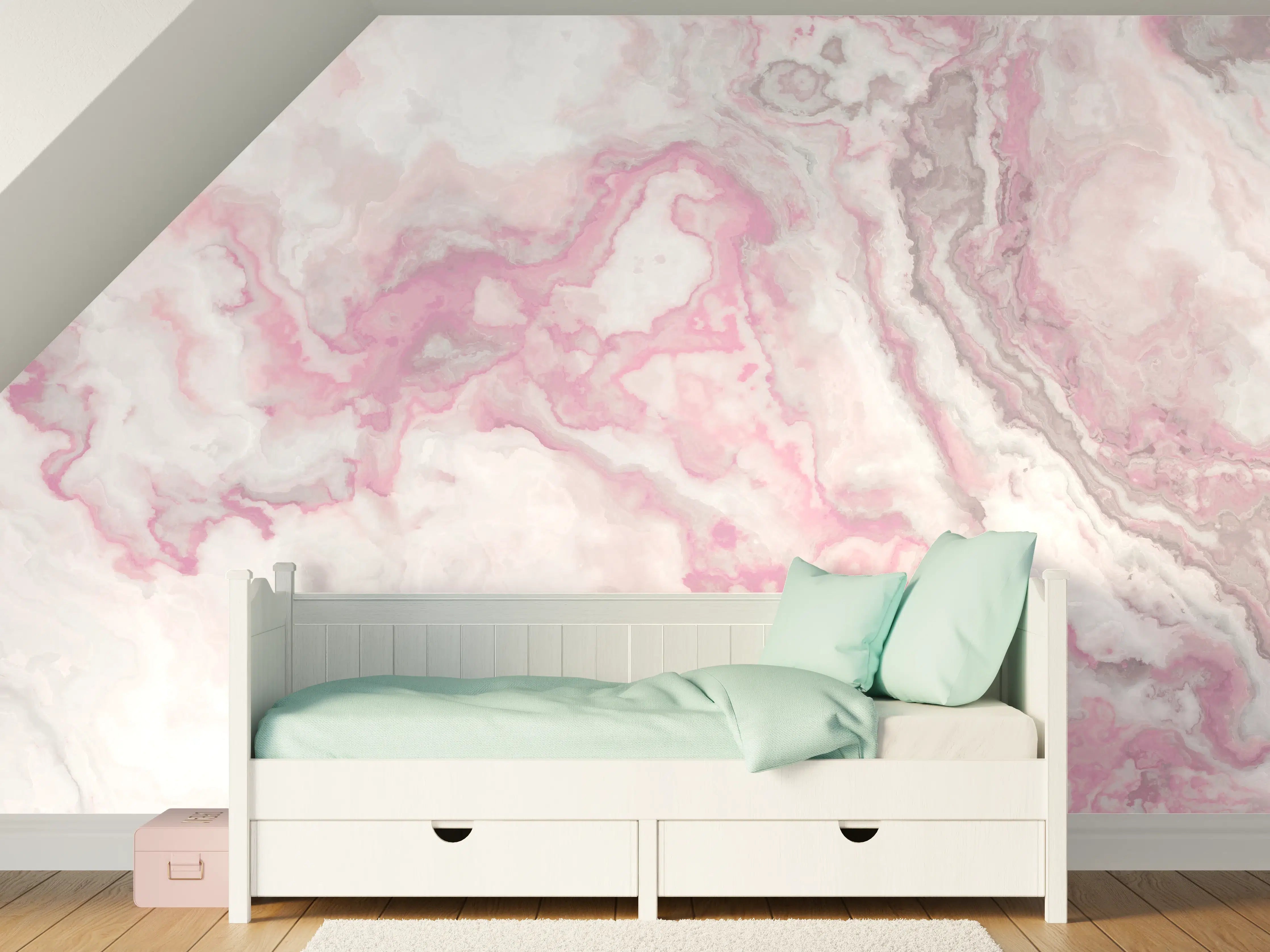 Kinderzimmer Wandgestaltung - Abstrakte Marmor Struktur - Aquarelldarstellung