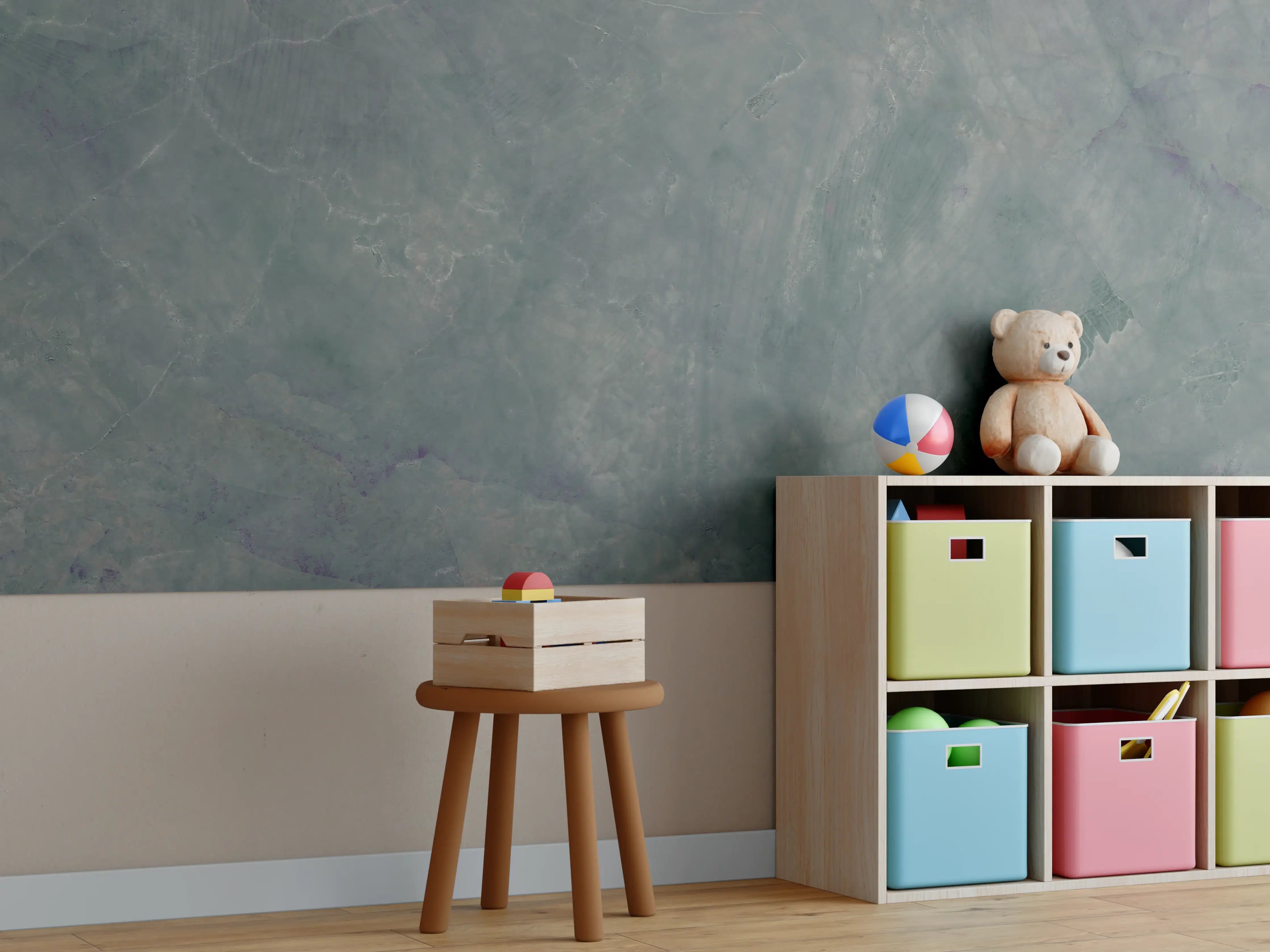 Kinderzimmer Wandgestaltung - Abstrakte Marmormischung