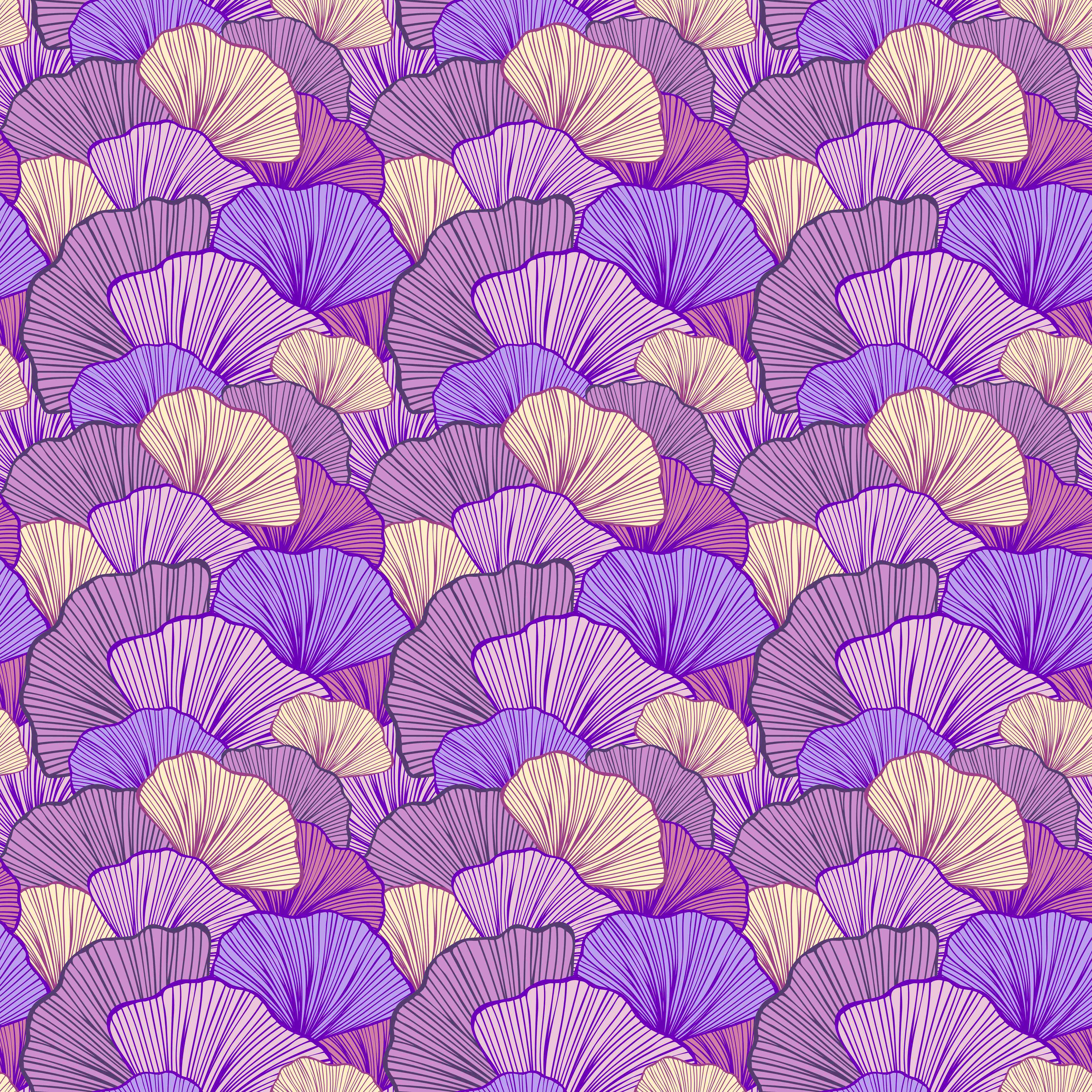 Kinderzimmer Wandgestaltung-Abstrakte Muscheln in Lila