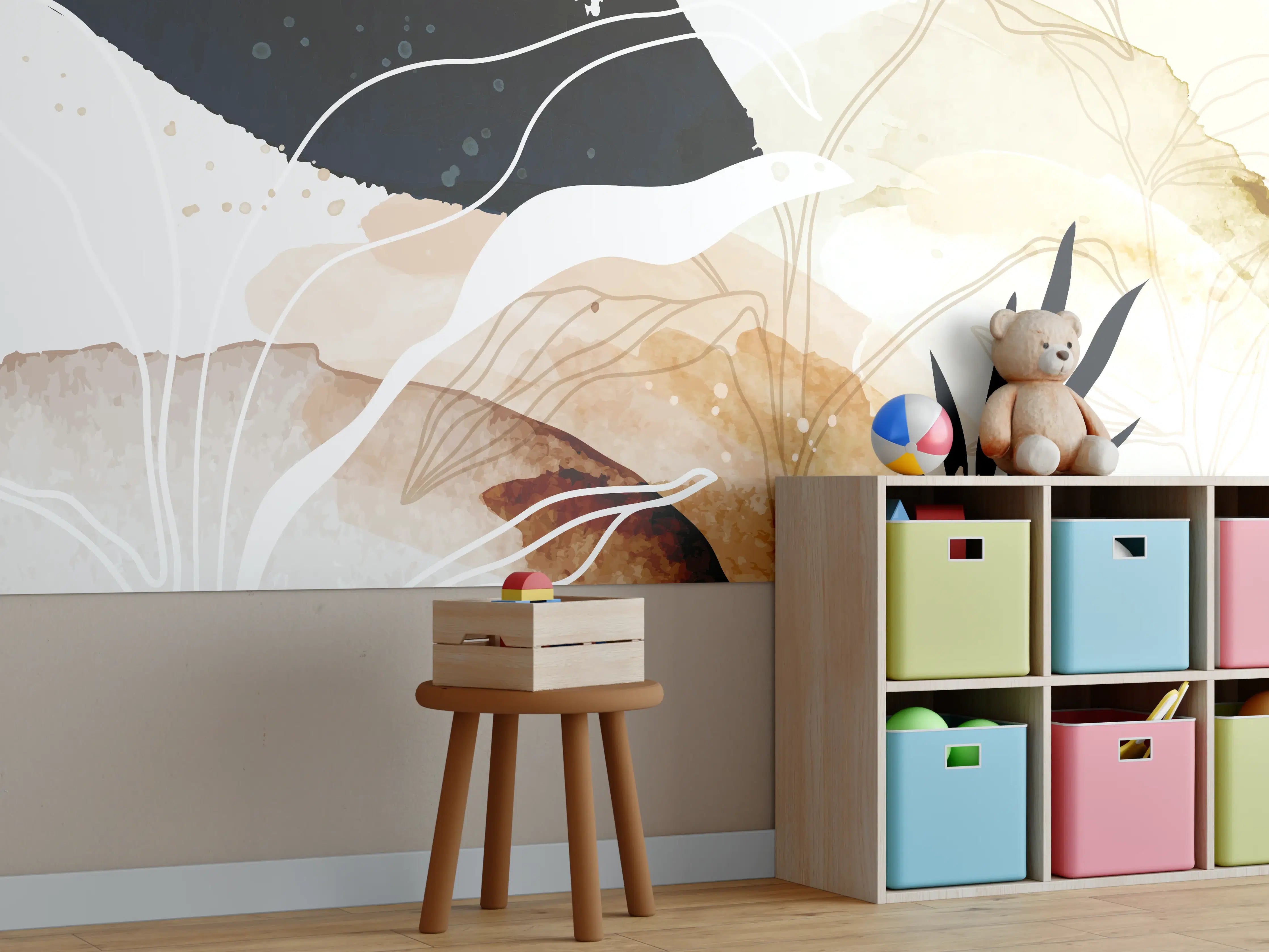 Kinderzimmer Wandgestaltung - Abstrakte Natur Kunst