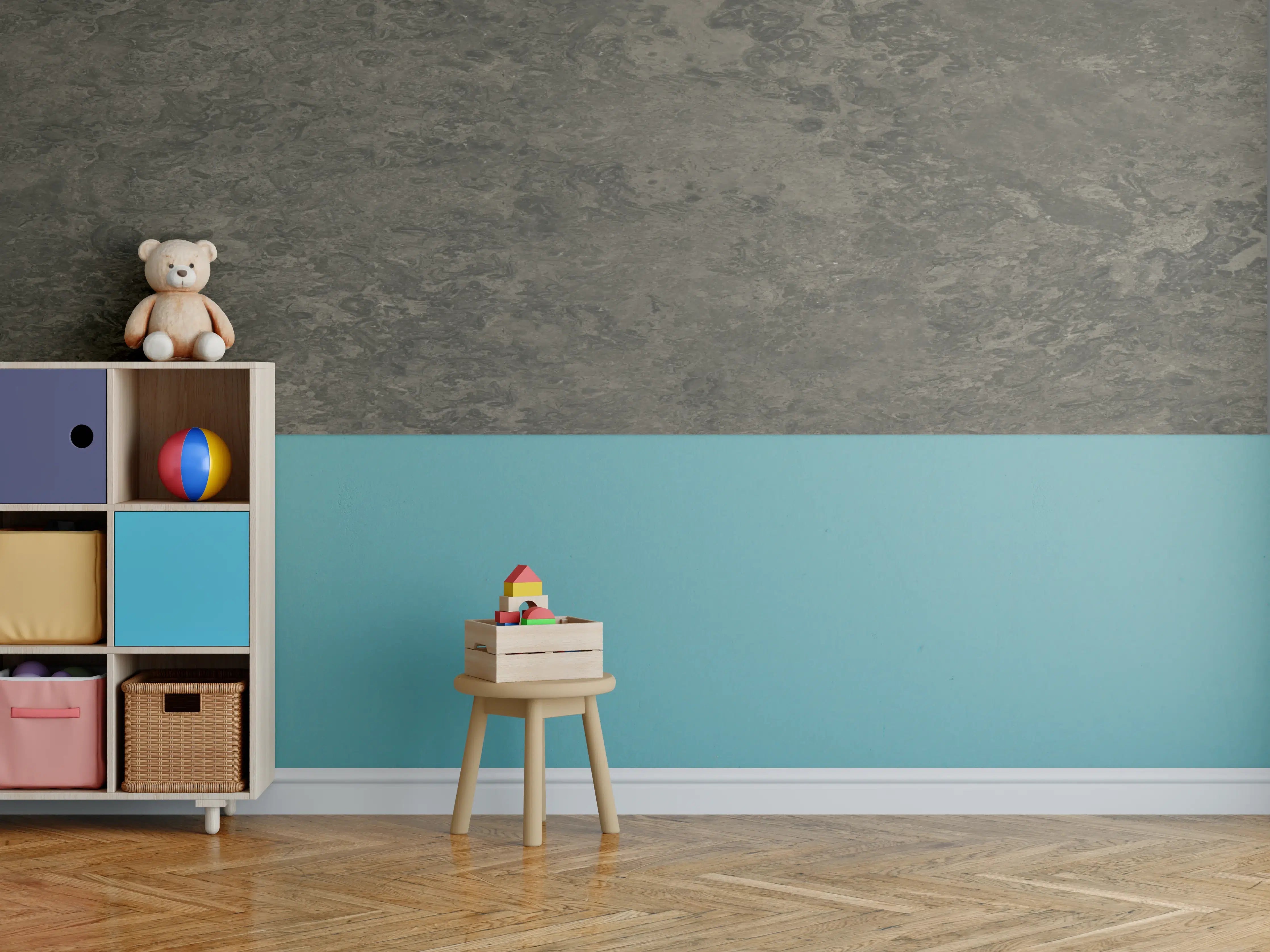 Kinderzimmer Wandgestaltung - Abstrakte Schwarz-Braune Textur