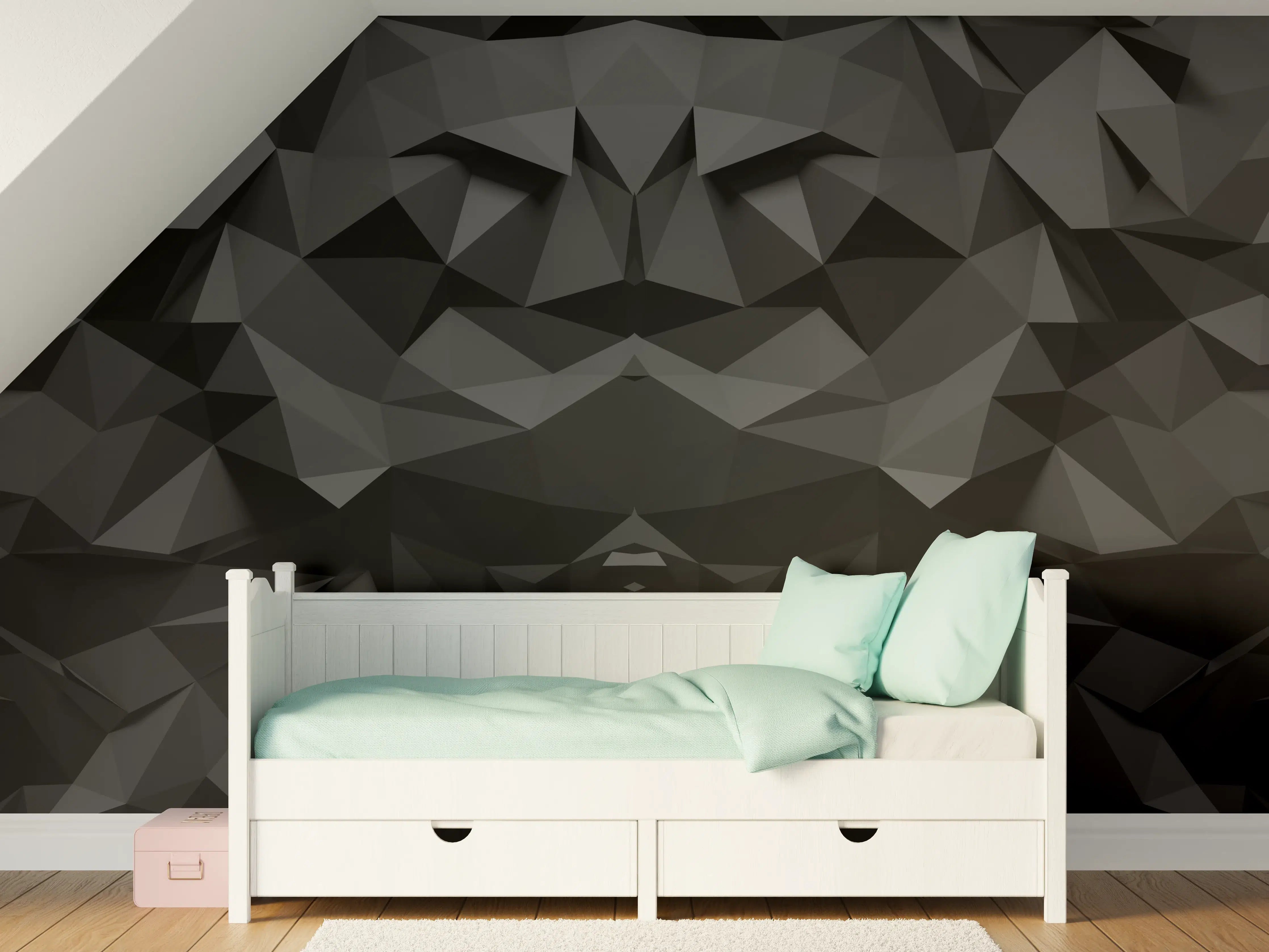 Kinderzimmer Wandgestaltung - Abstrakte Schwarz-Weiß-Grafik