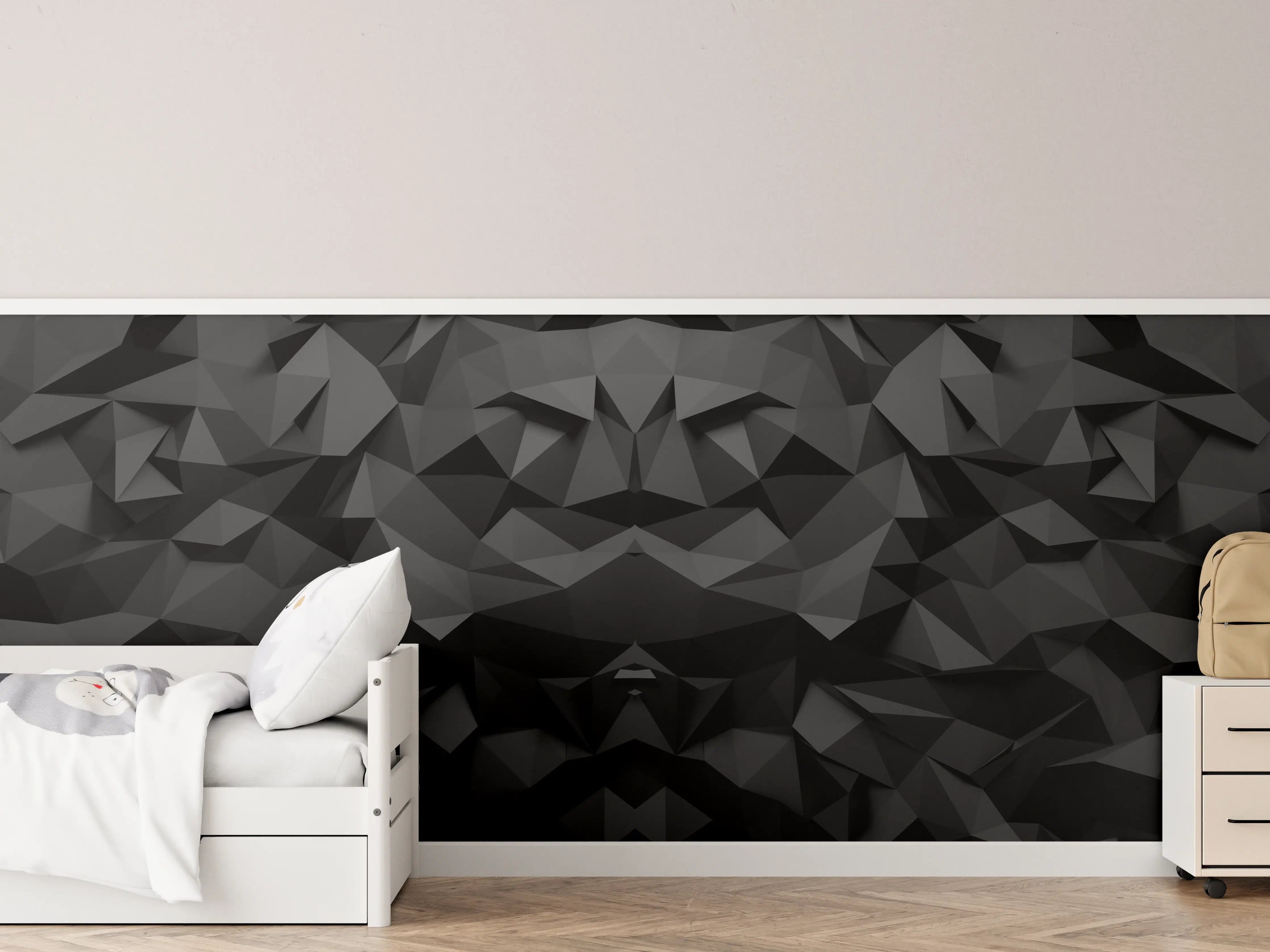Kinderzimmer Wandgestaltung - Abstrakte Schwarz-Weiß-Grafik