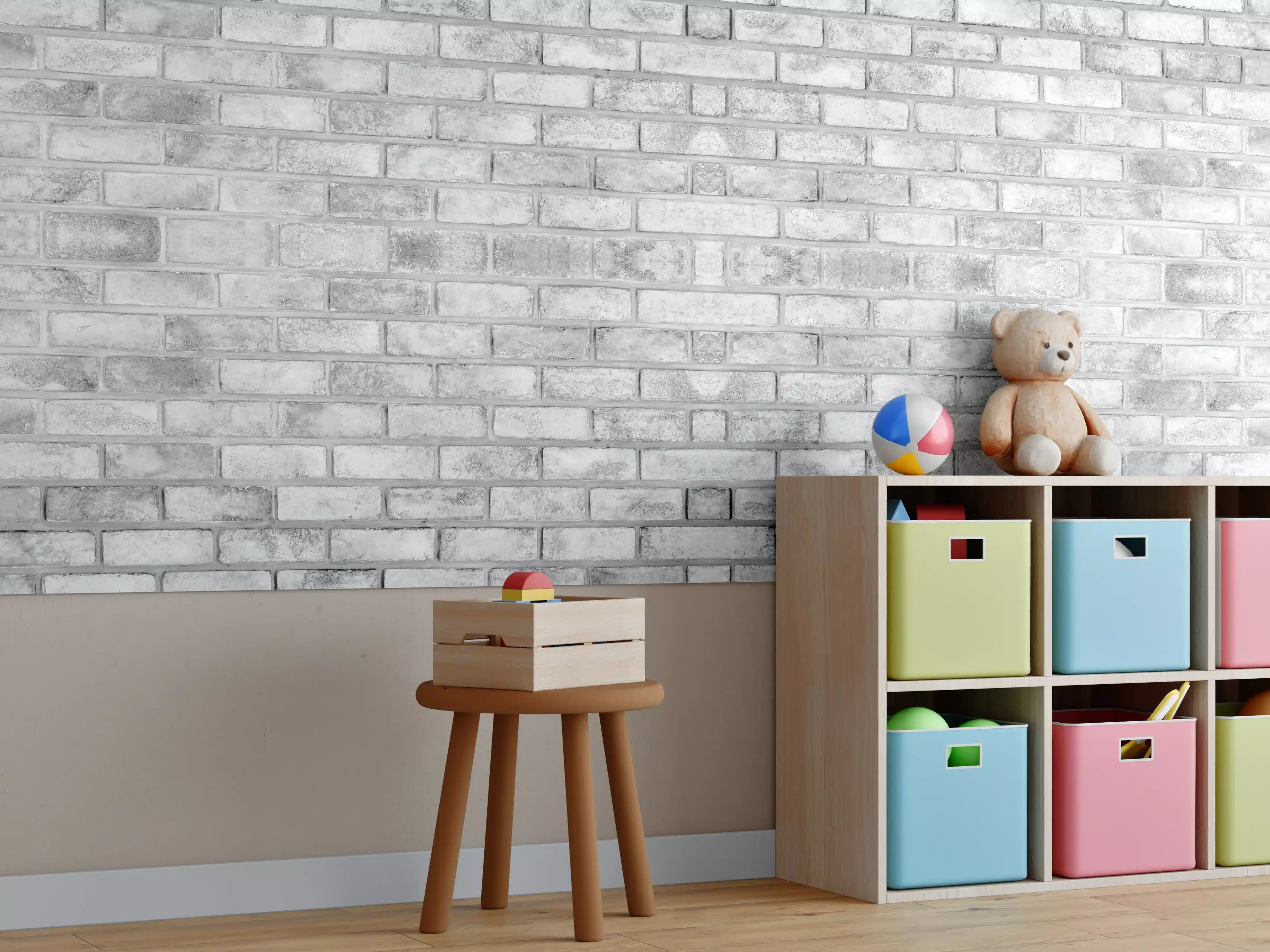 Kinderzimmer Wandgestaltung - Abstrakte Steinwand