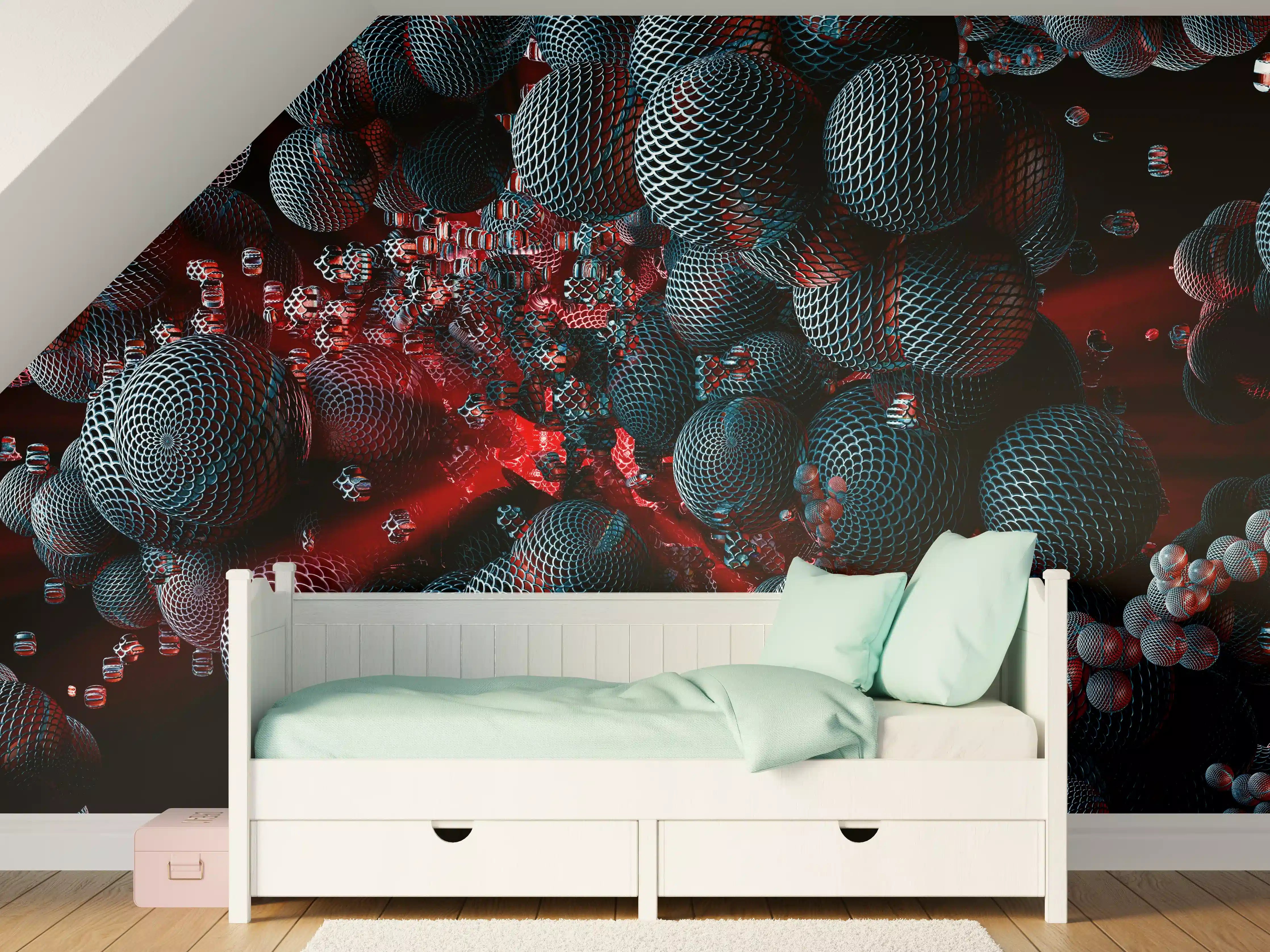 Kinderzimmer Wandgestaltung - Abstrakte Technologie - 3D Rendering