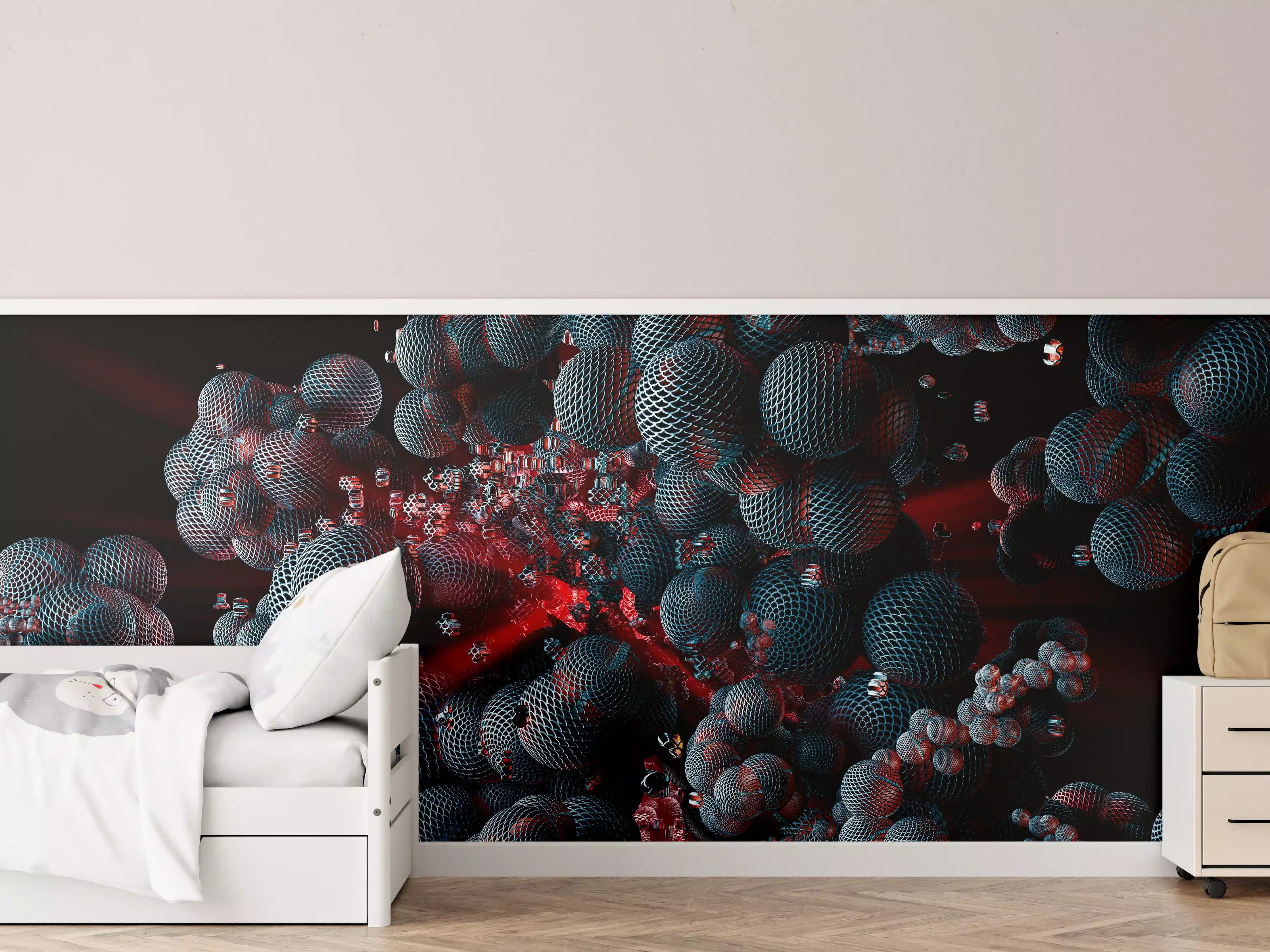 Kinderzimmer Wandgestaltung - Abstrakte Technologie - 3D Rendering