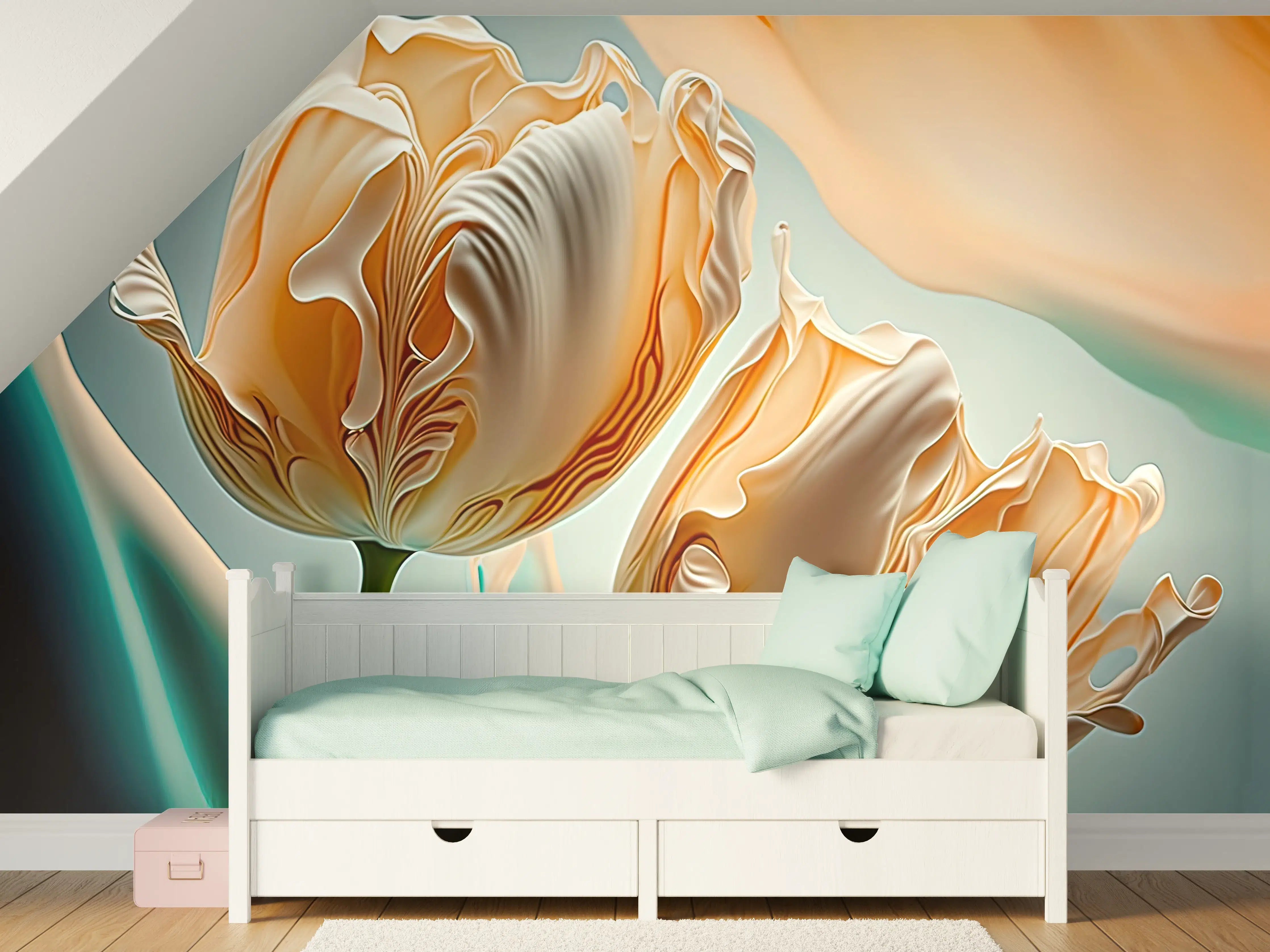 Kinderzimmer Wandgestaltung - Abstrakte Tulpen Kunstwerk