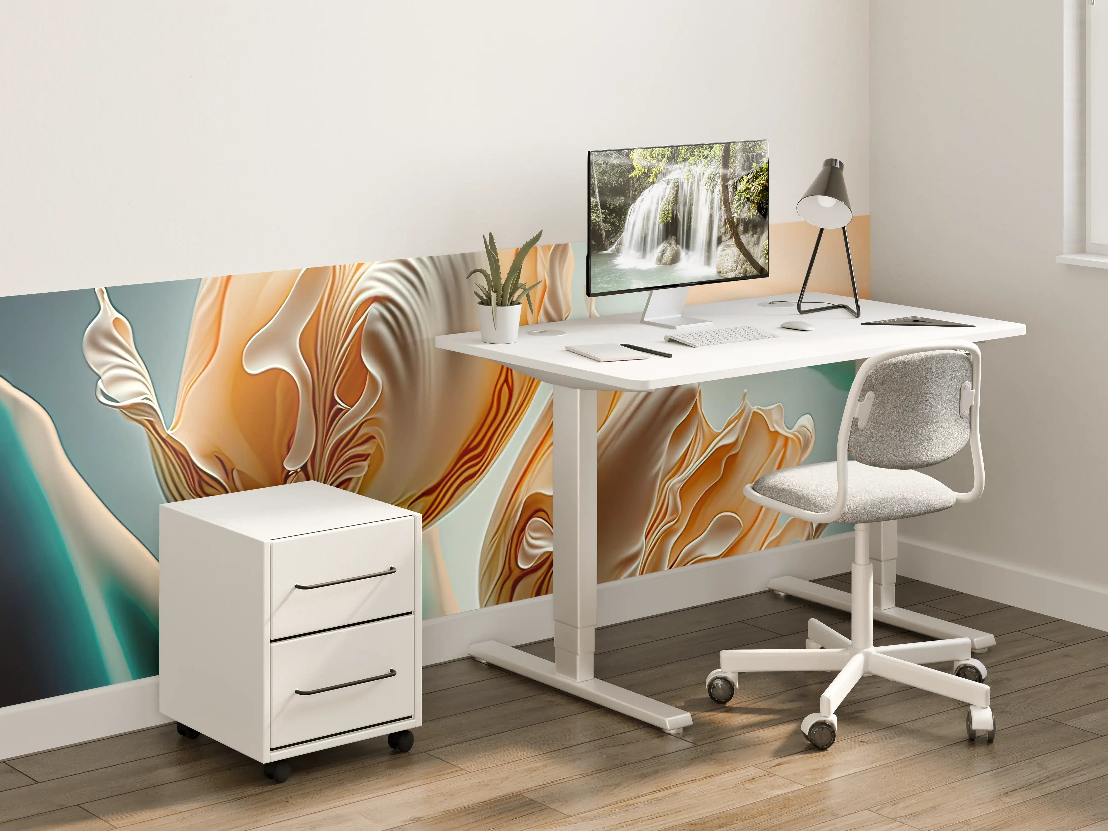 Kinderzimmer Wandgestaltung - Abstrakte Tulpen Kunstwerk