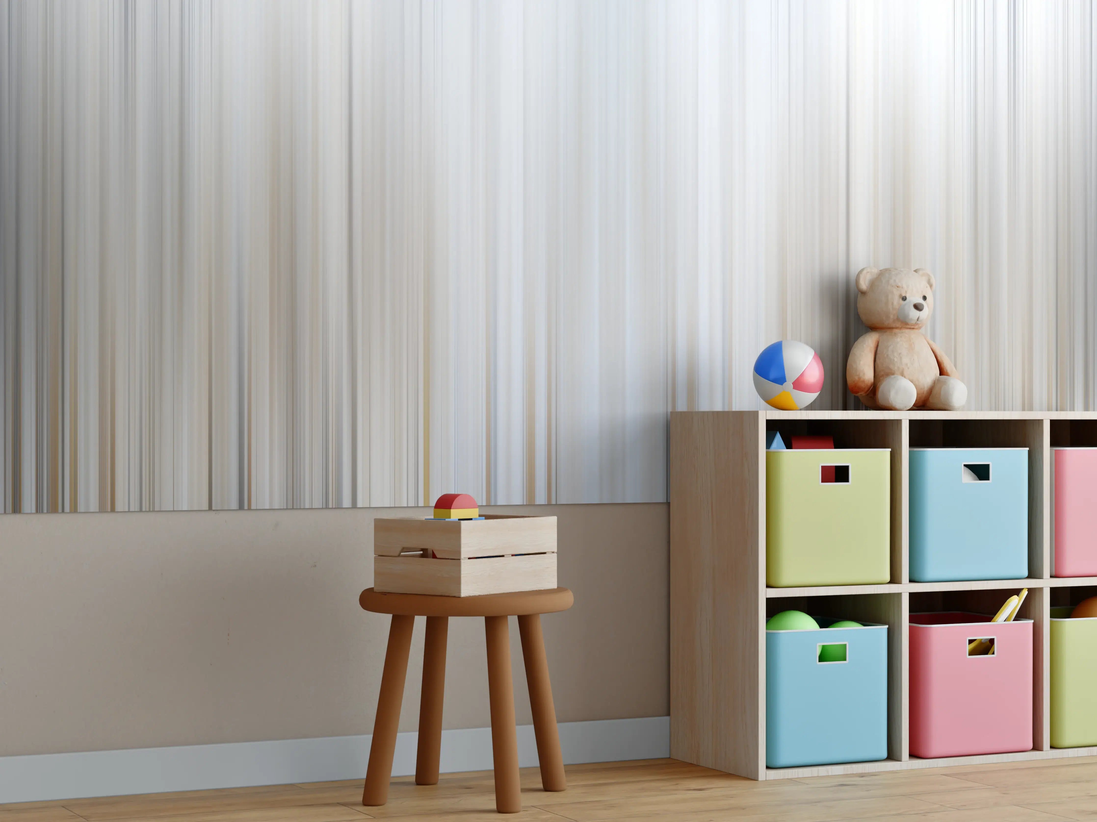 Kinderzimmer Wandgestaltung - Abstrakte Vertikale Linien