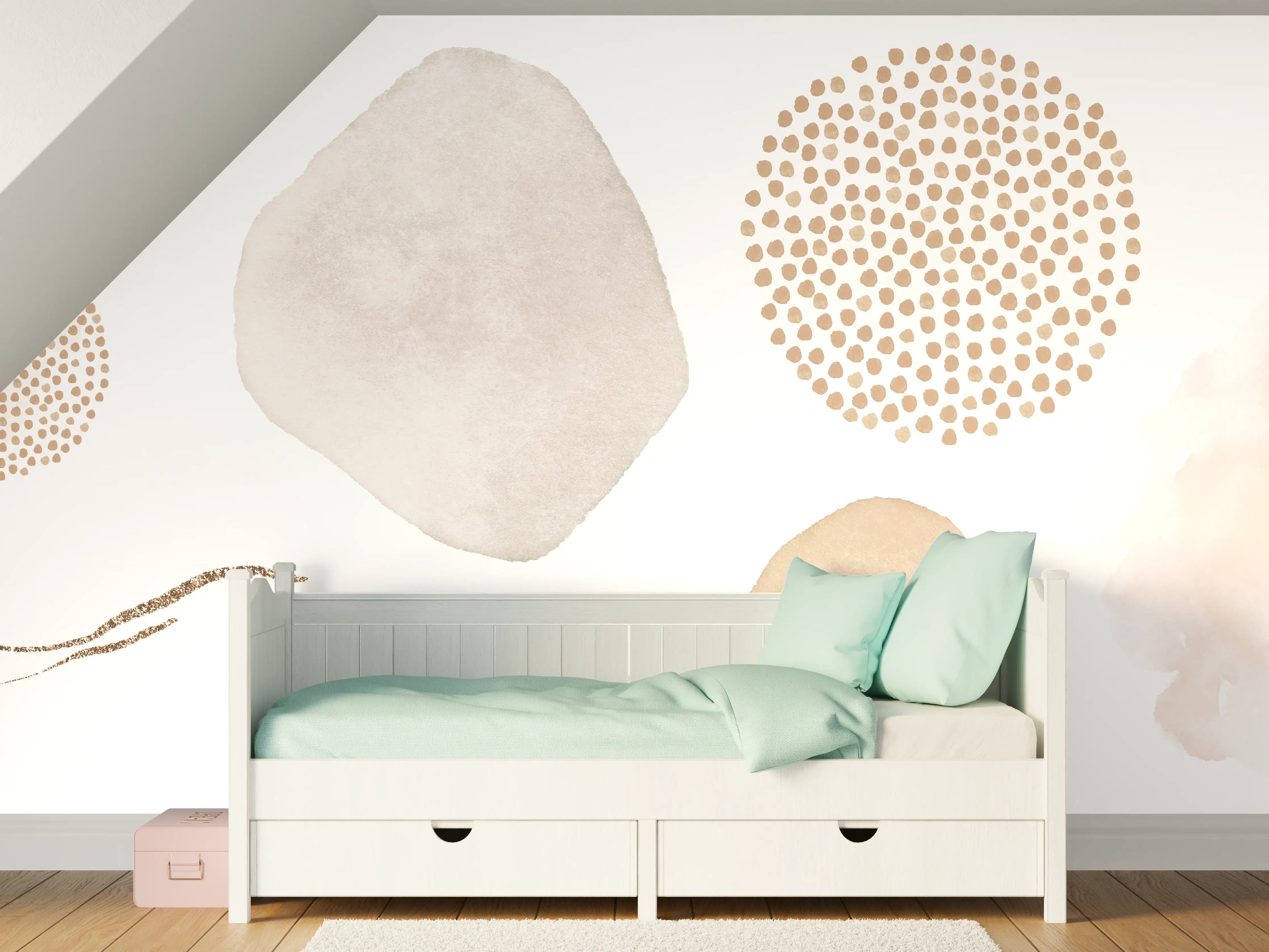 Kinderzimmer Wandgestaltung - Abstrakte blush Elemente