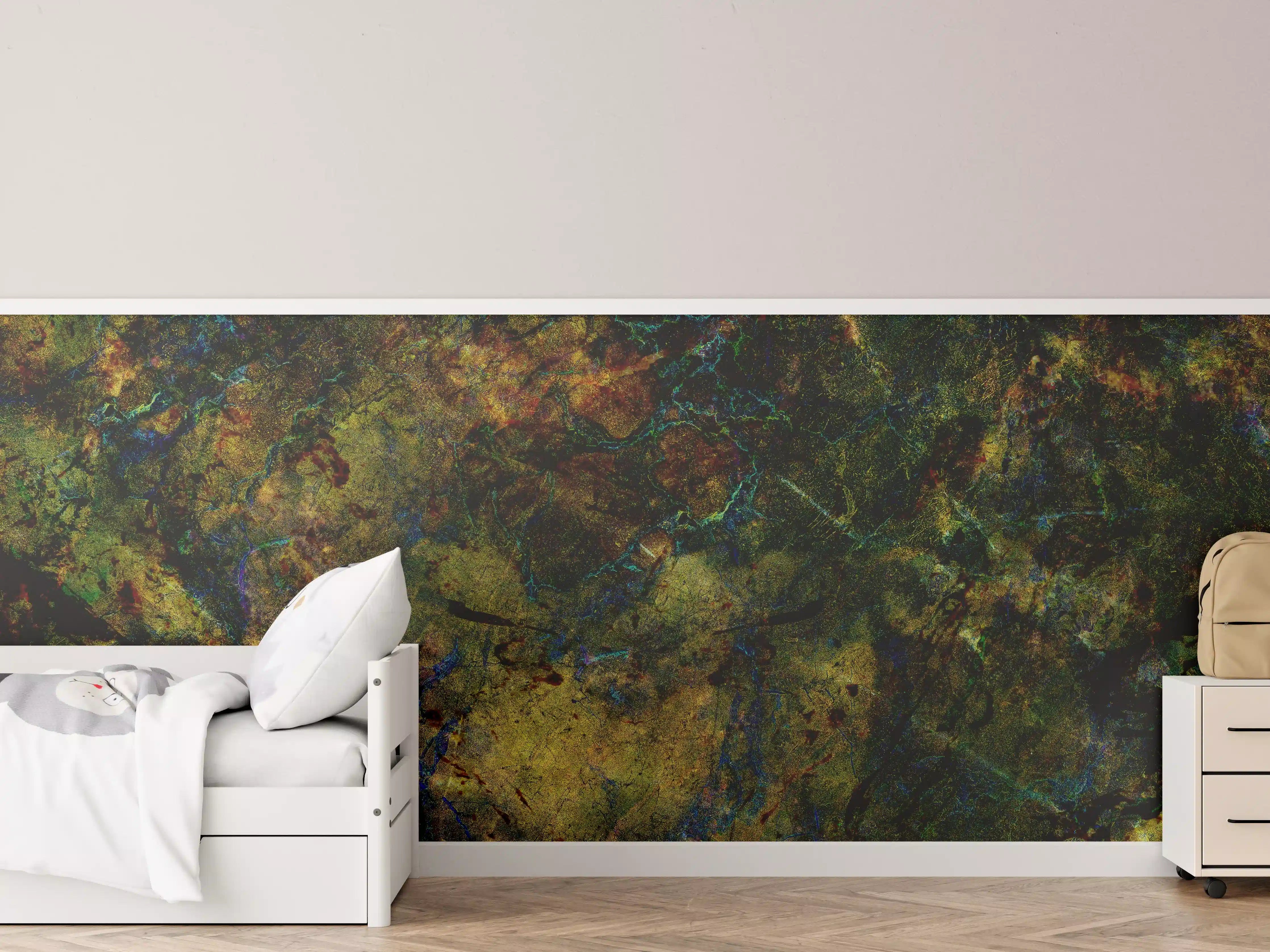 Kinderzimmer Wandgestaltung - Abstrakte dunkle marmorartige Texturen