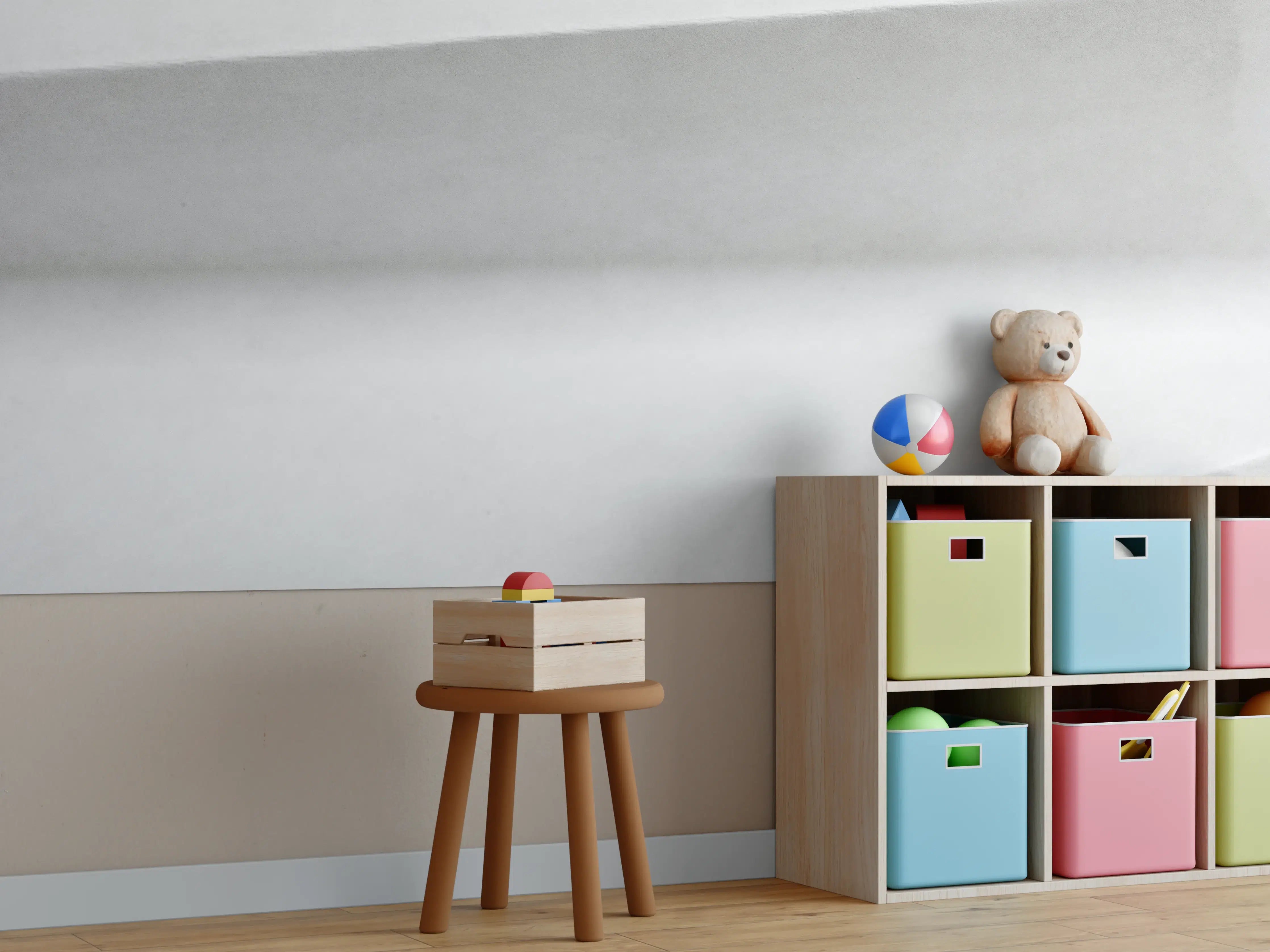 Kinderzimmer Wandgestaltung - Abstrakte minimalistische Papierfaltung