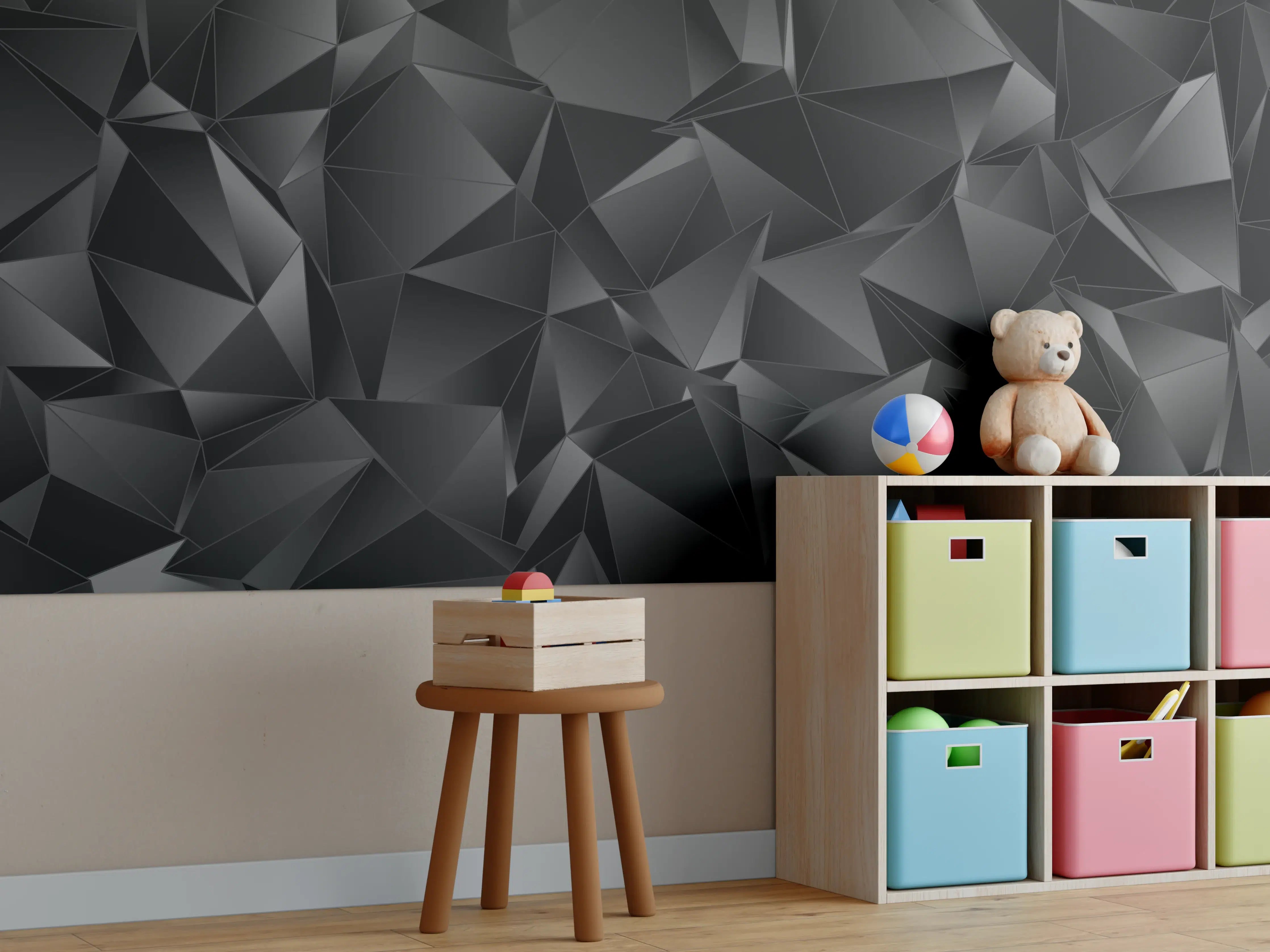 Kinderzimmer Wandgestaltung - Abstrakter Hintergrund Polygonale Textur
