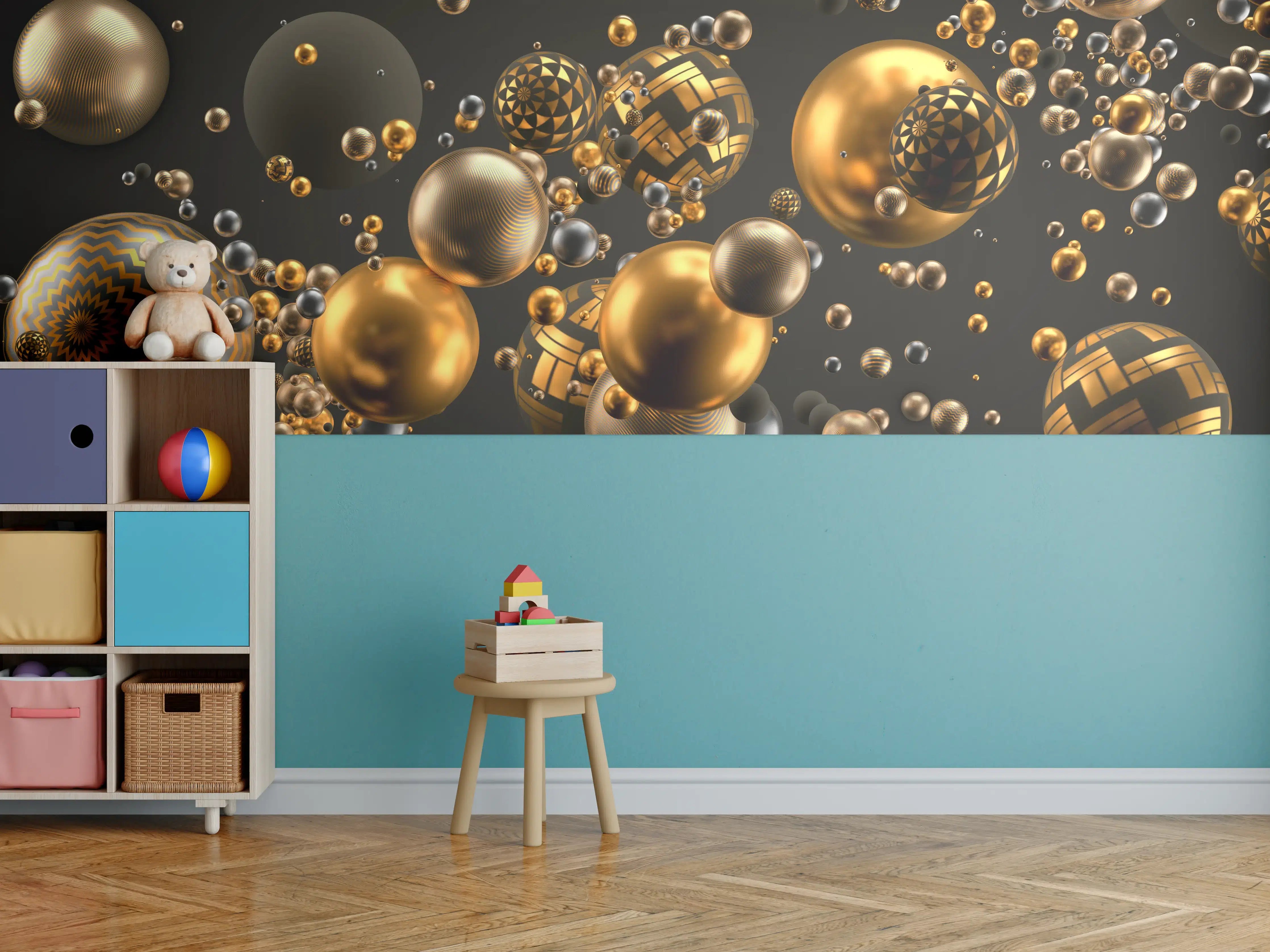 Kinderzimmer Wandgestaltung - Abstrakter Hintergrund mit Bällen