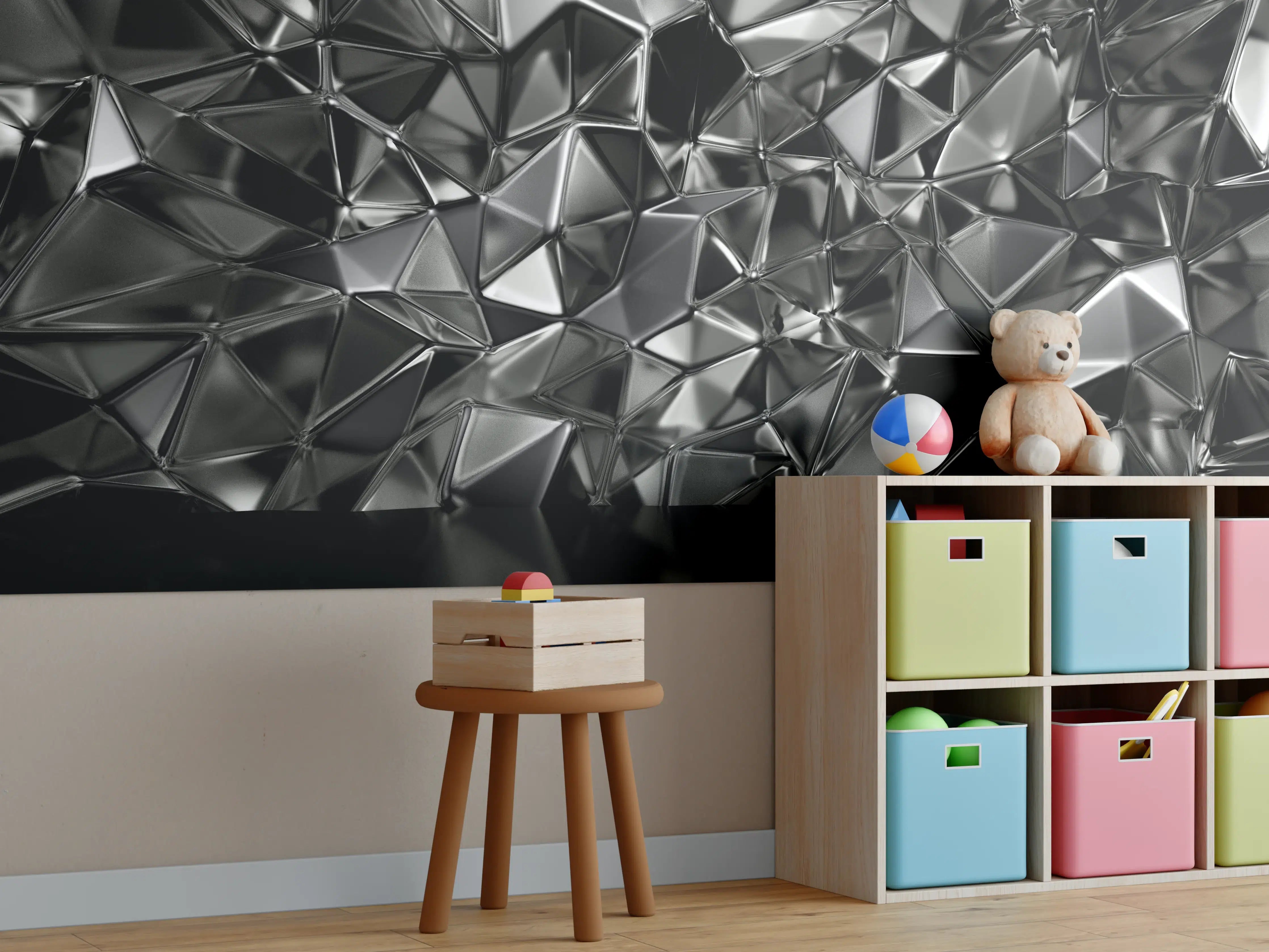 Kinderzimmer Wandgestaltung - Abstrakter Kristall Hintergrund