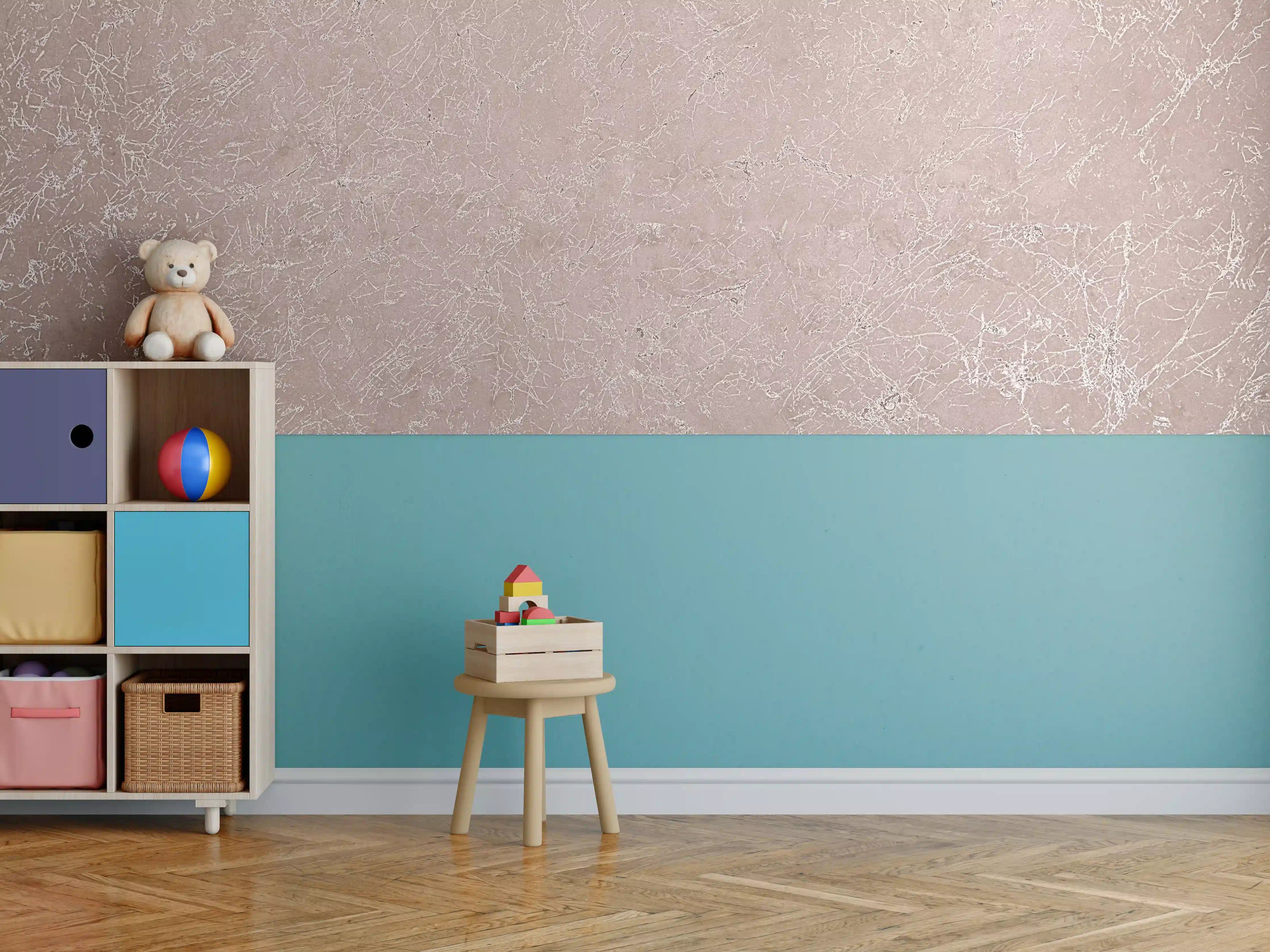 Kinderzimmer Wandgestaltung - Abstrakter Kupfermarmor