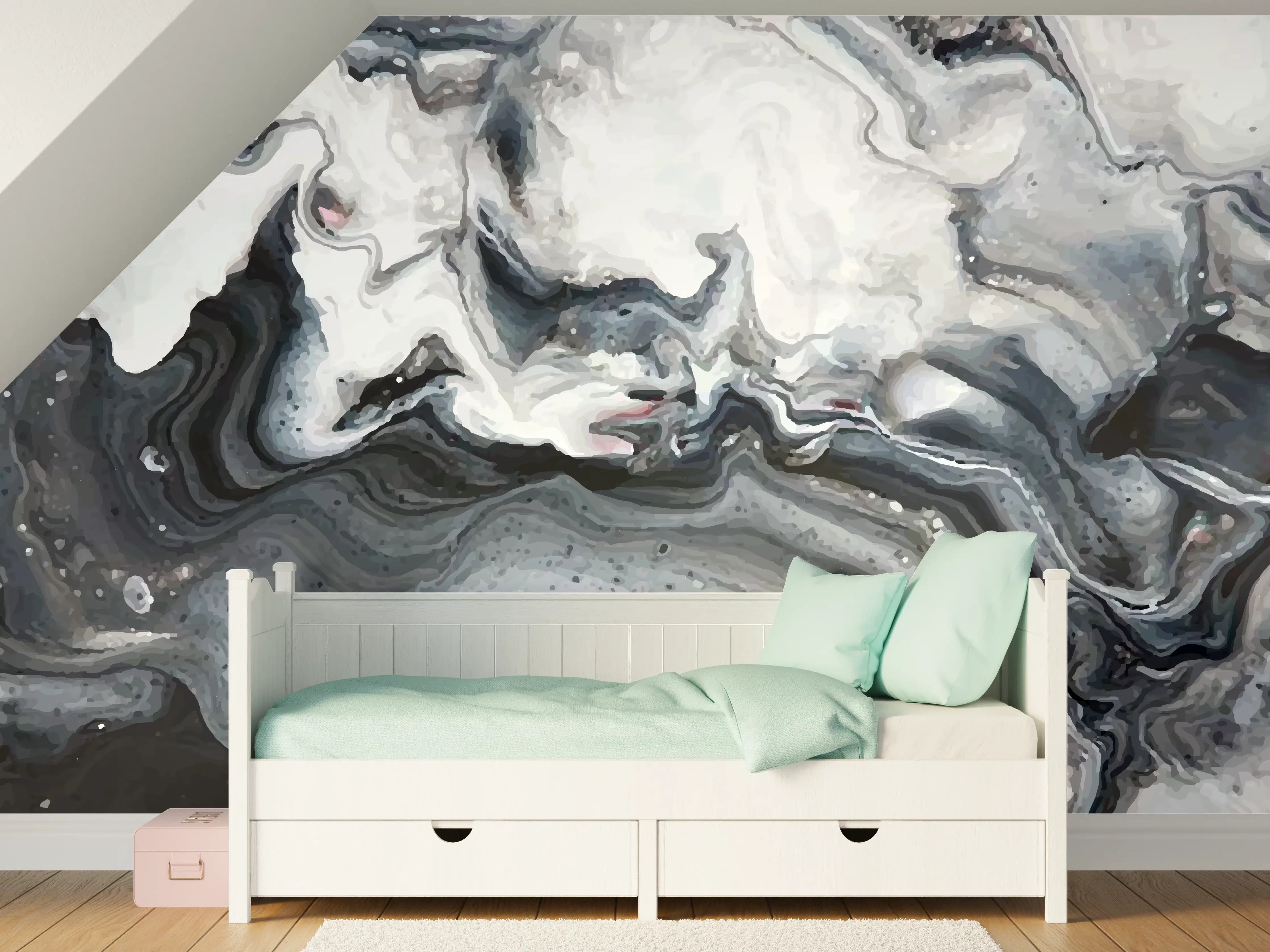 Kinderzimmer Wandgestaltung - Abstrakter Marmor