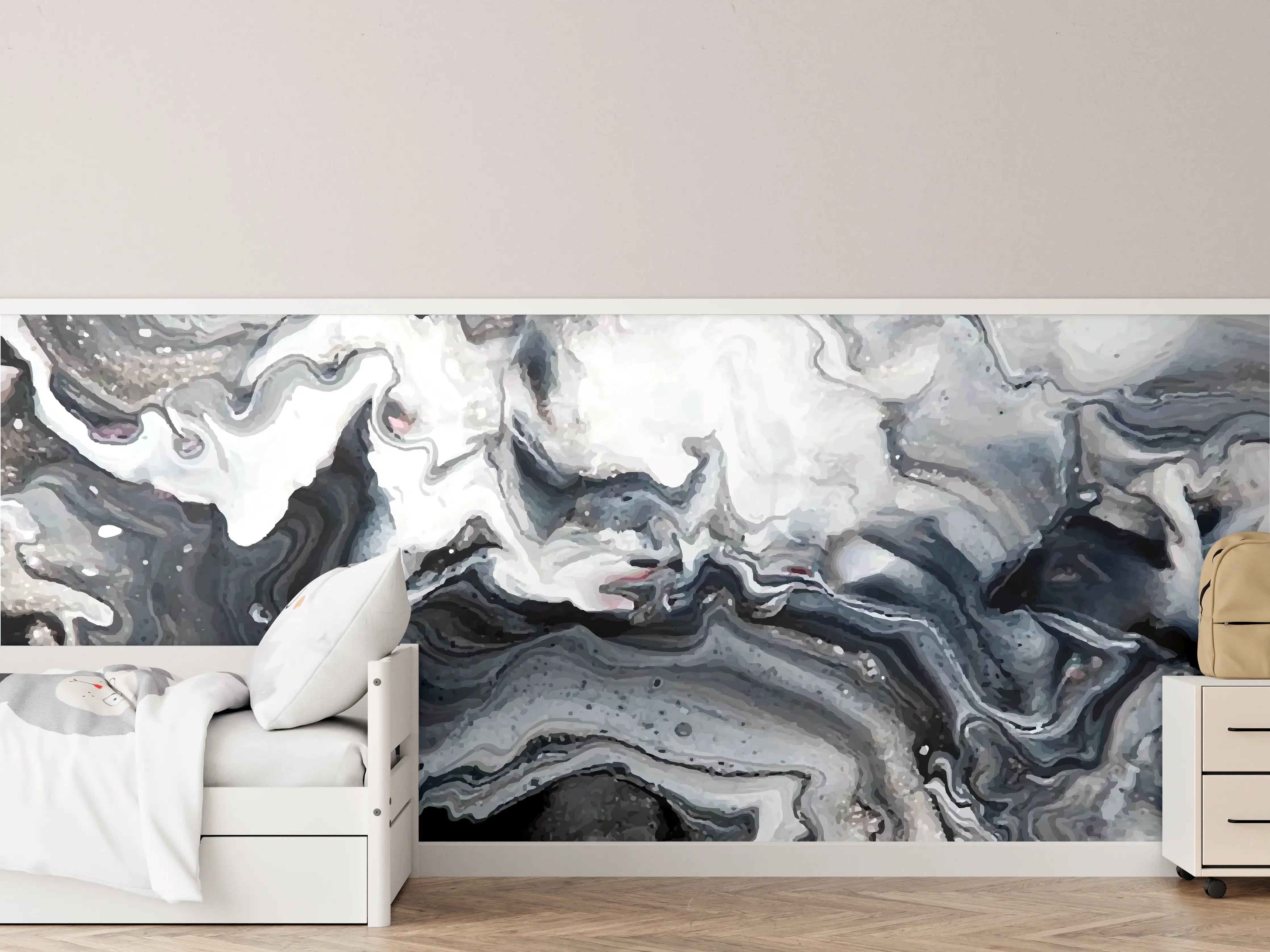 Kinderzimmer Wandgestaltung - Abstrakter Marmor
