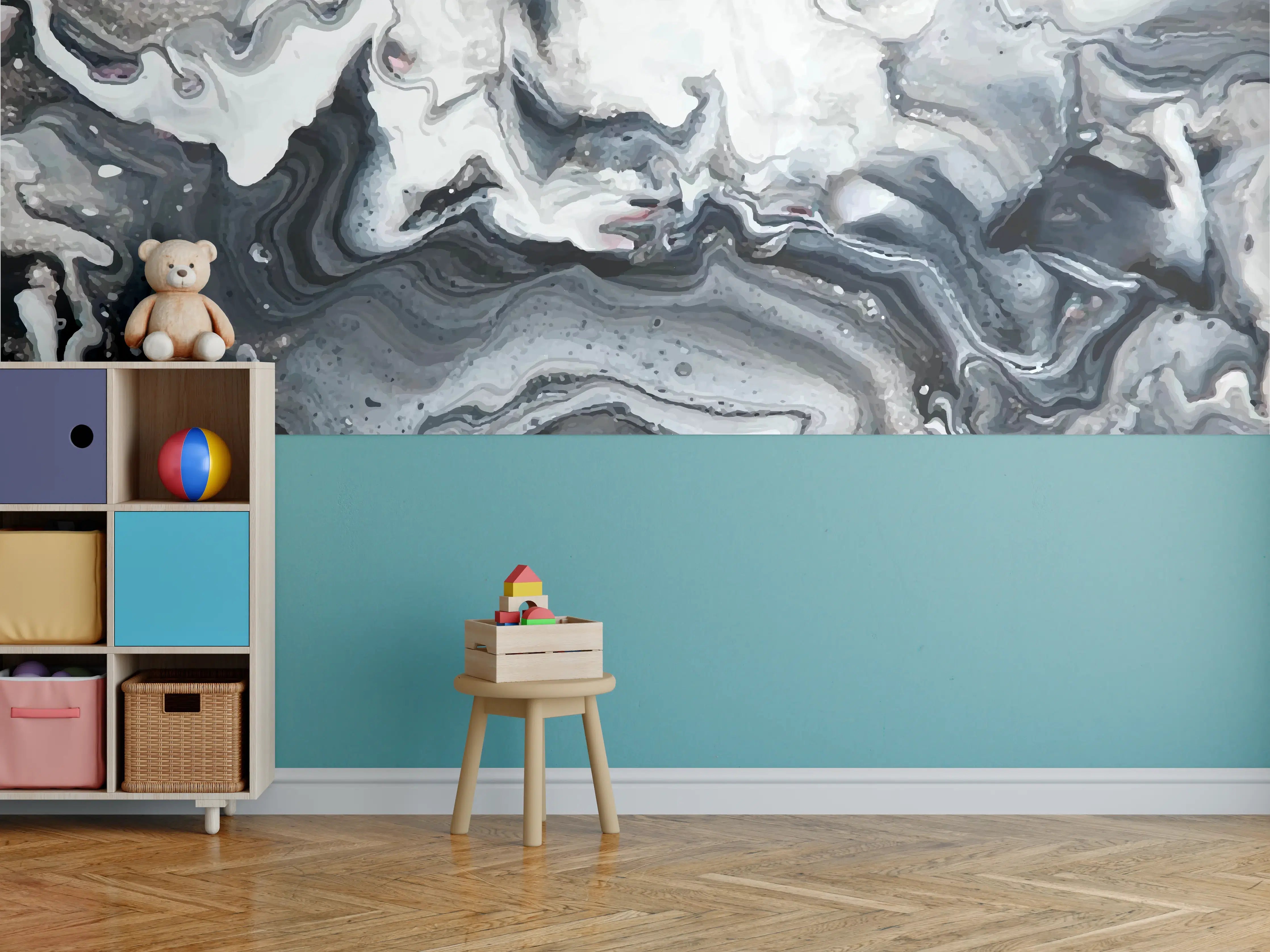 Kinderzimmer Wandgestaltung - Abstrakter Marmor